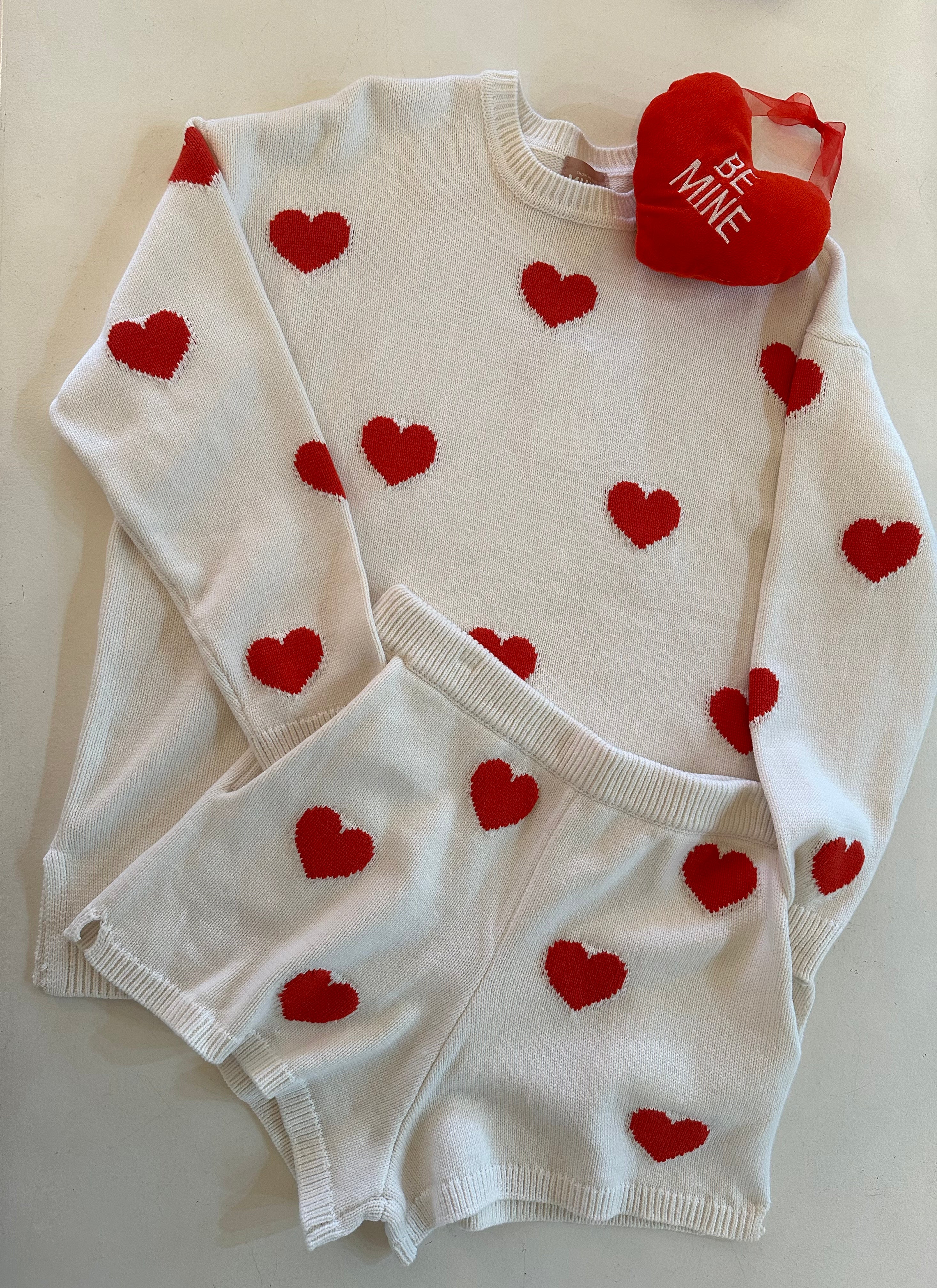 Boardwalk Shorts-Red Hearts