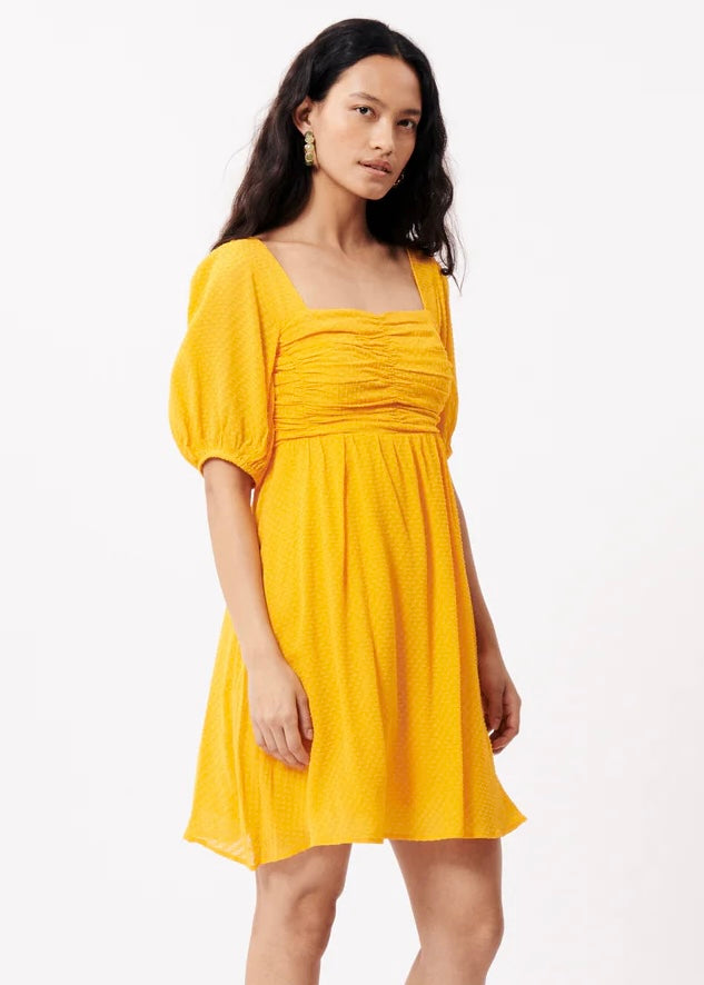 Puff-Sleeve Mango Dress
