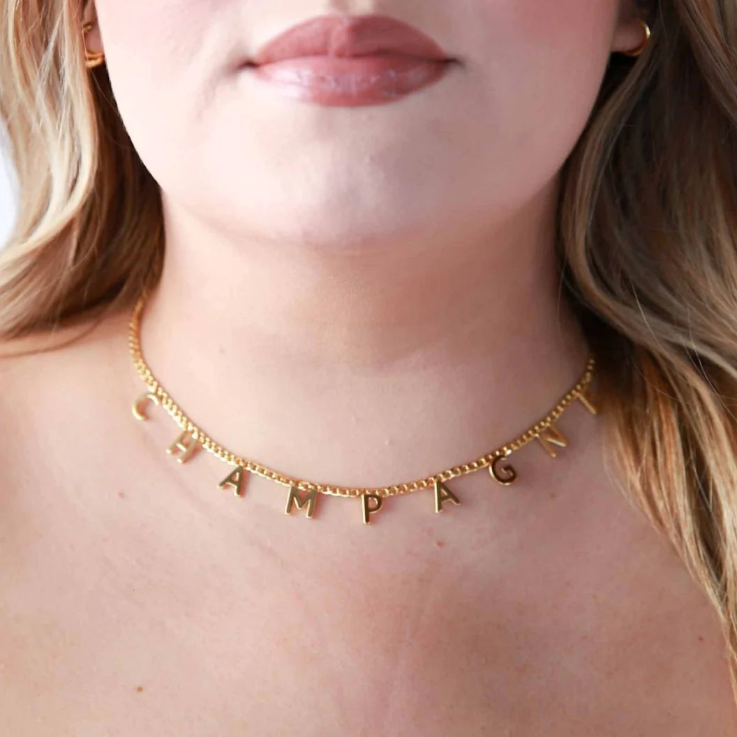Gold Champagne Necklace