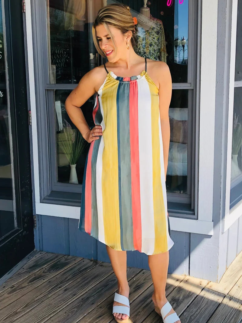 Multi Color Stripe Dress - Final Sale