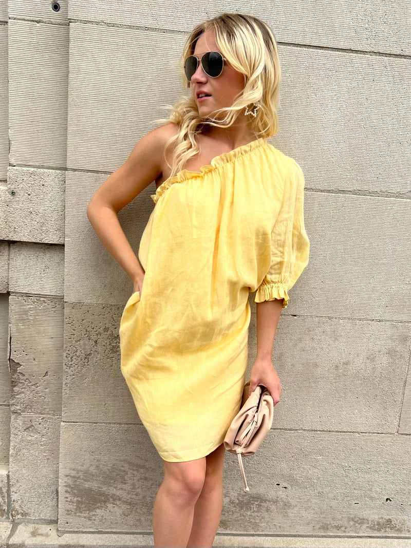 Yellow Asymmetrical Dress - Final Sale