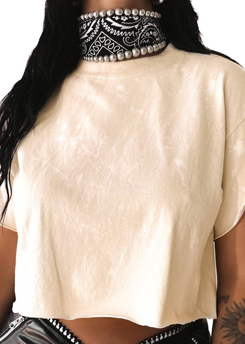 Cropped Bleached Out Tee