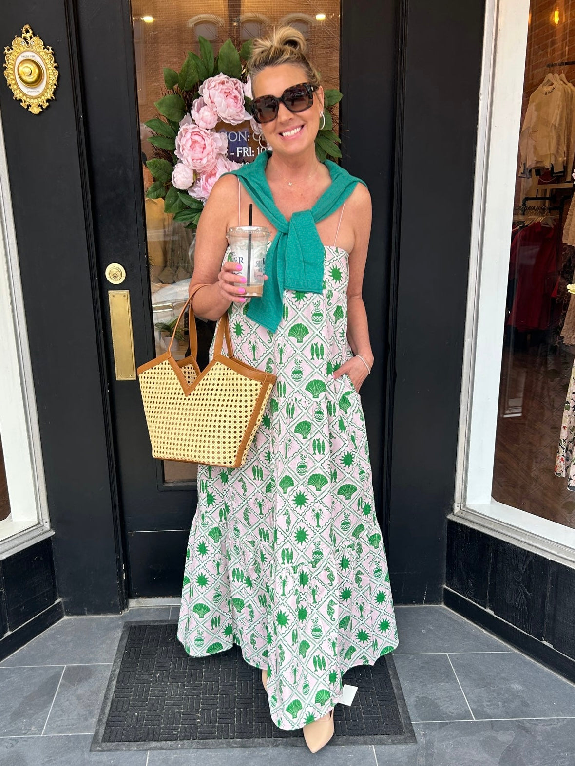 Long Weekend Maxi Dress Coastal Collage