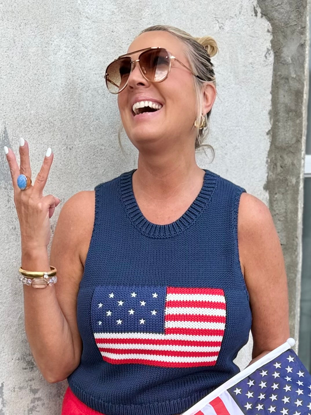 Milo Navy Flag Top