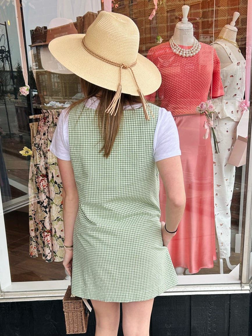 Everly Mini Dress Field Green Gingham