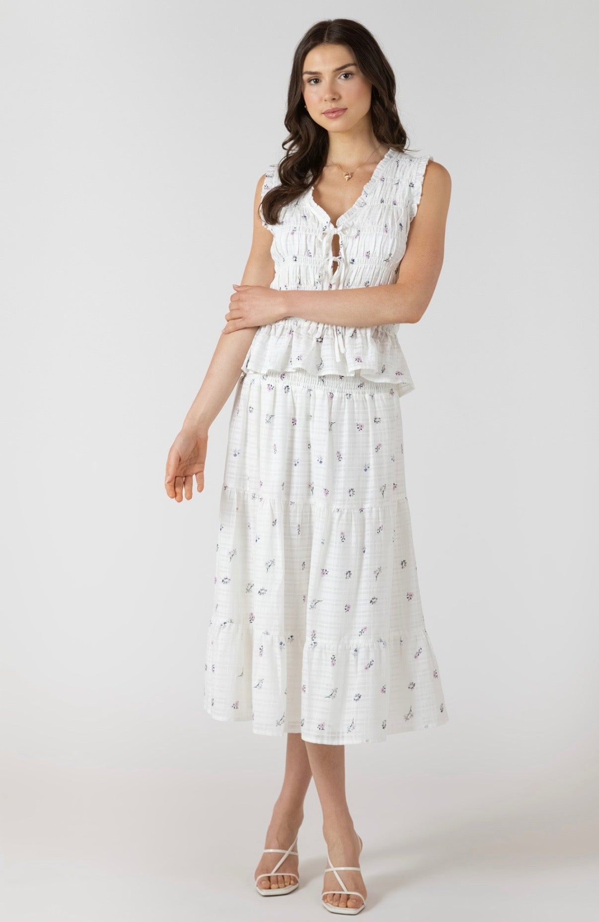 Dainty Roses Midi Skirt
