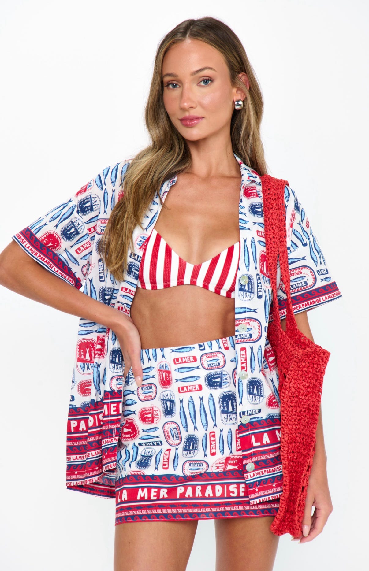 All Night Skort Sardine Border