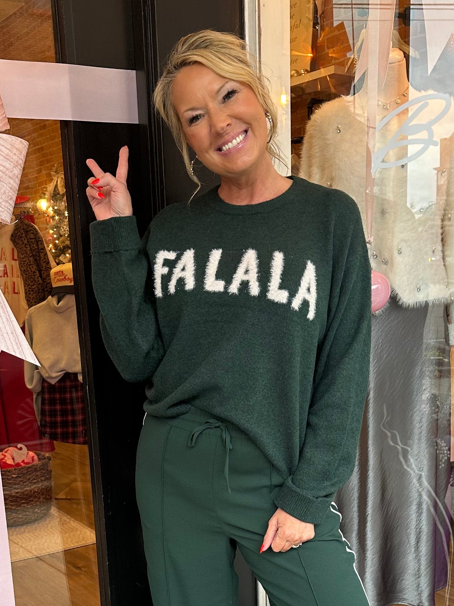 Holiday Cheer Sweater Garland Green