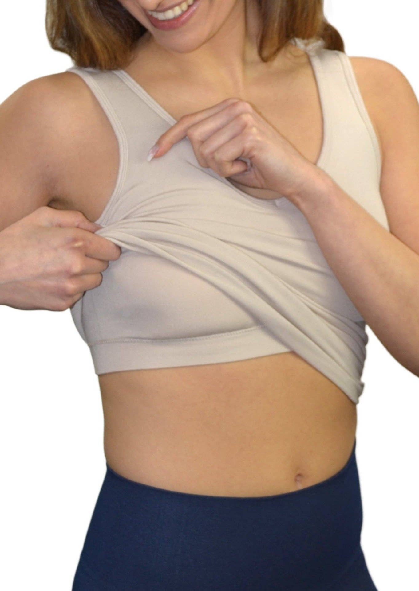 Built-In-Bra Tank: Ivory / One Size