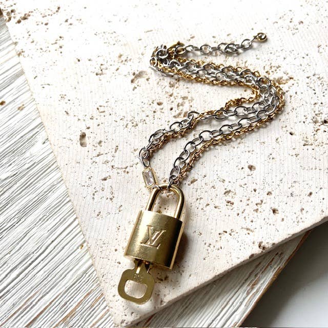 Louis Vuitton Repurposed Lock Necklace