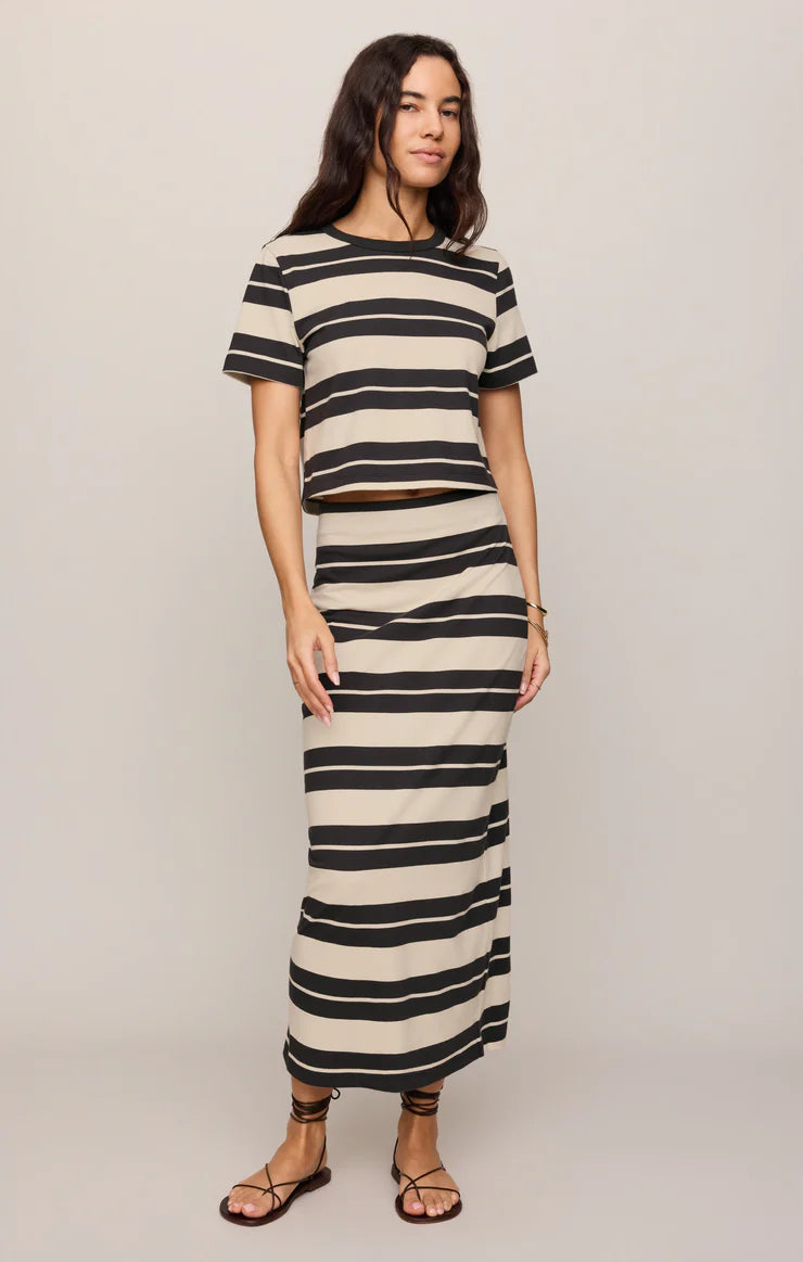 Gail Stripped Midi Skirt
