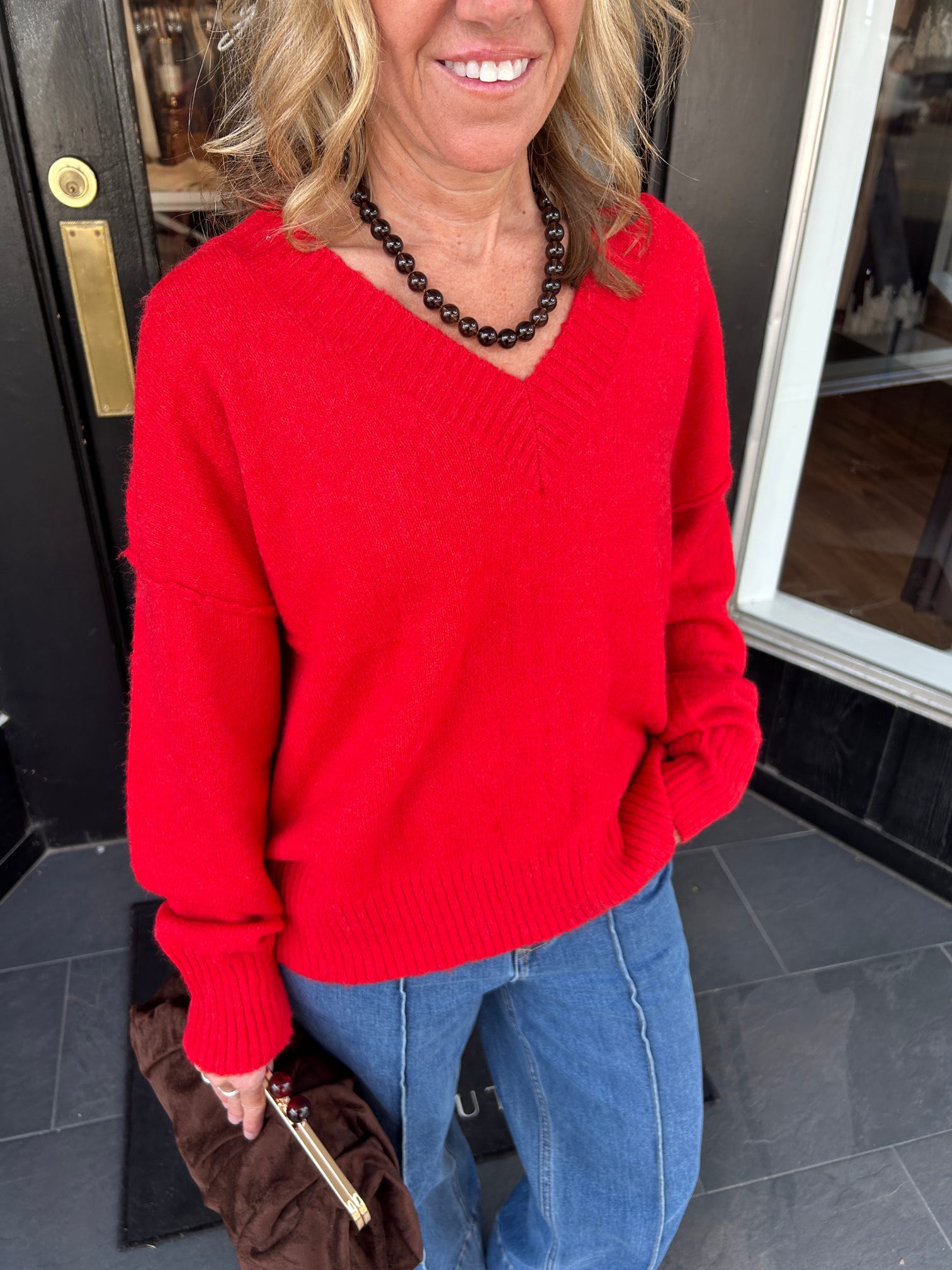 Classic Red V-Neck Sweater