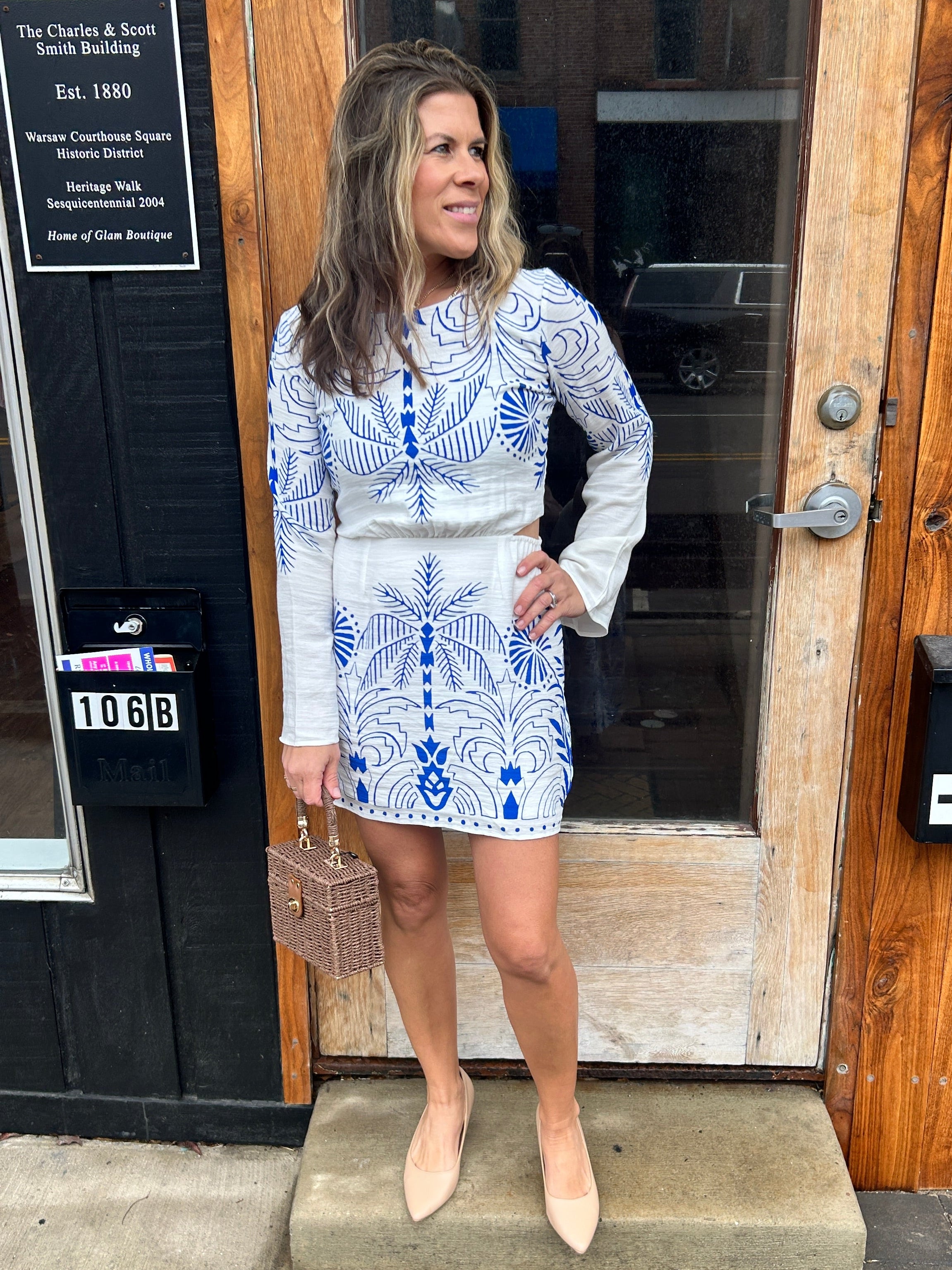 Tahini Palm Mini Dress