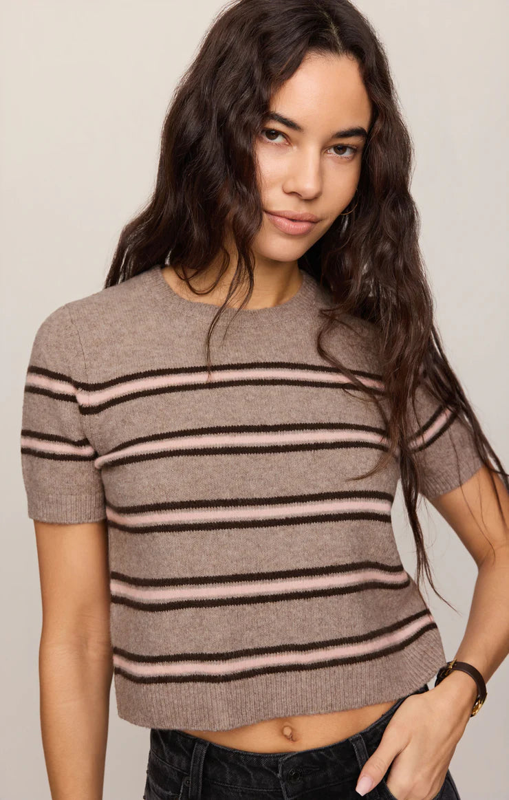 Gatewood Stripe Sweater: Heather Ash
