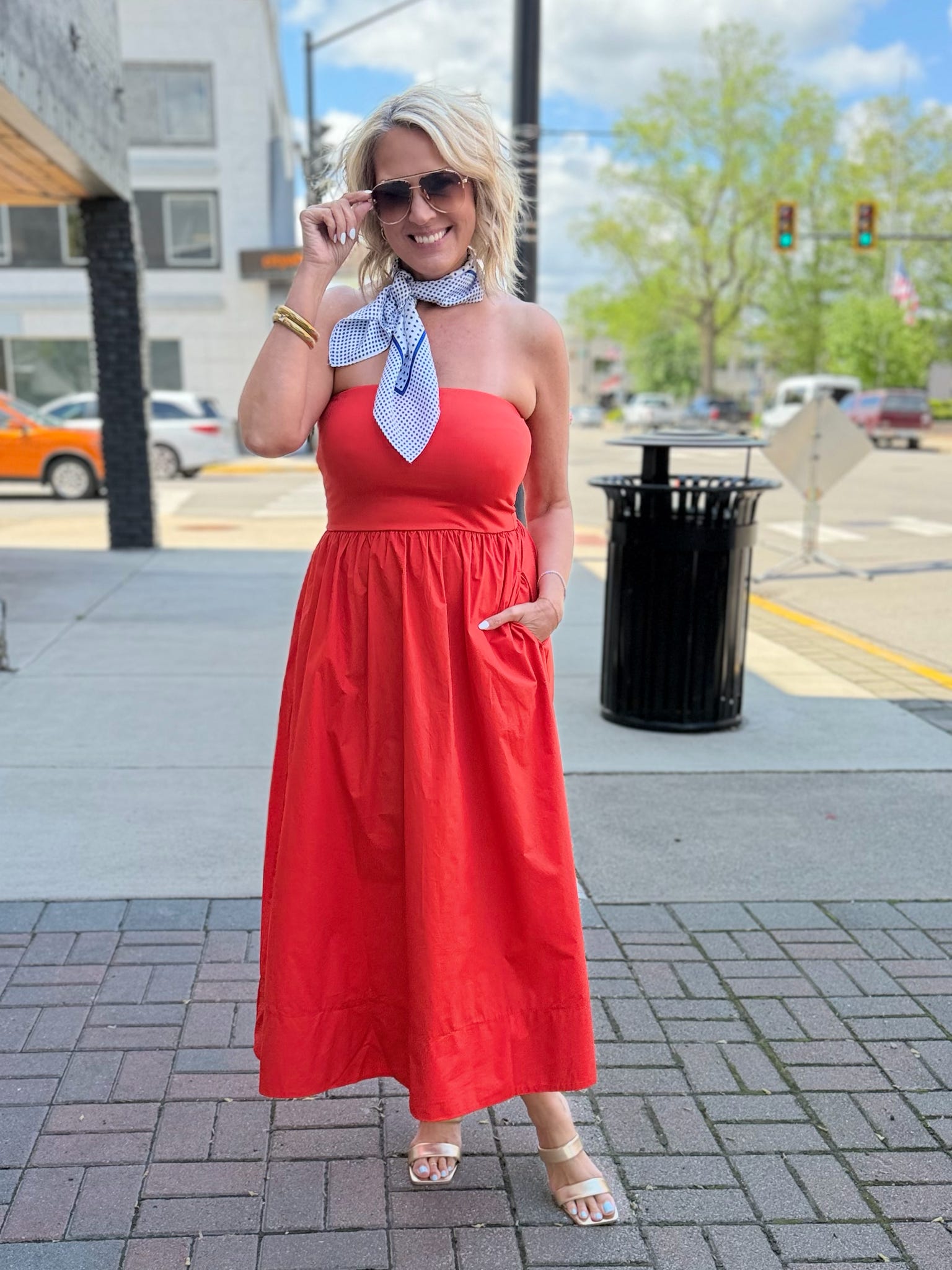 Sunsought Strapless Midi Dress