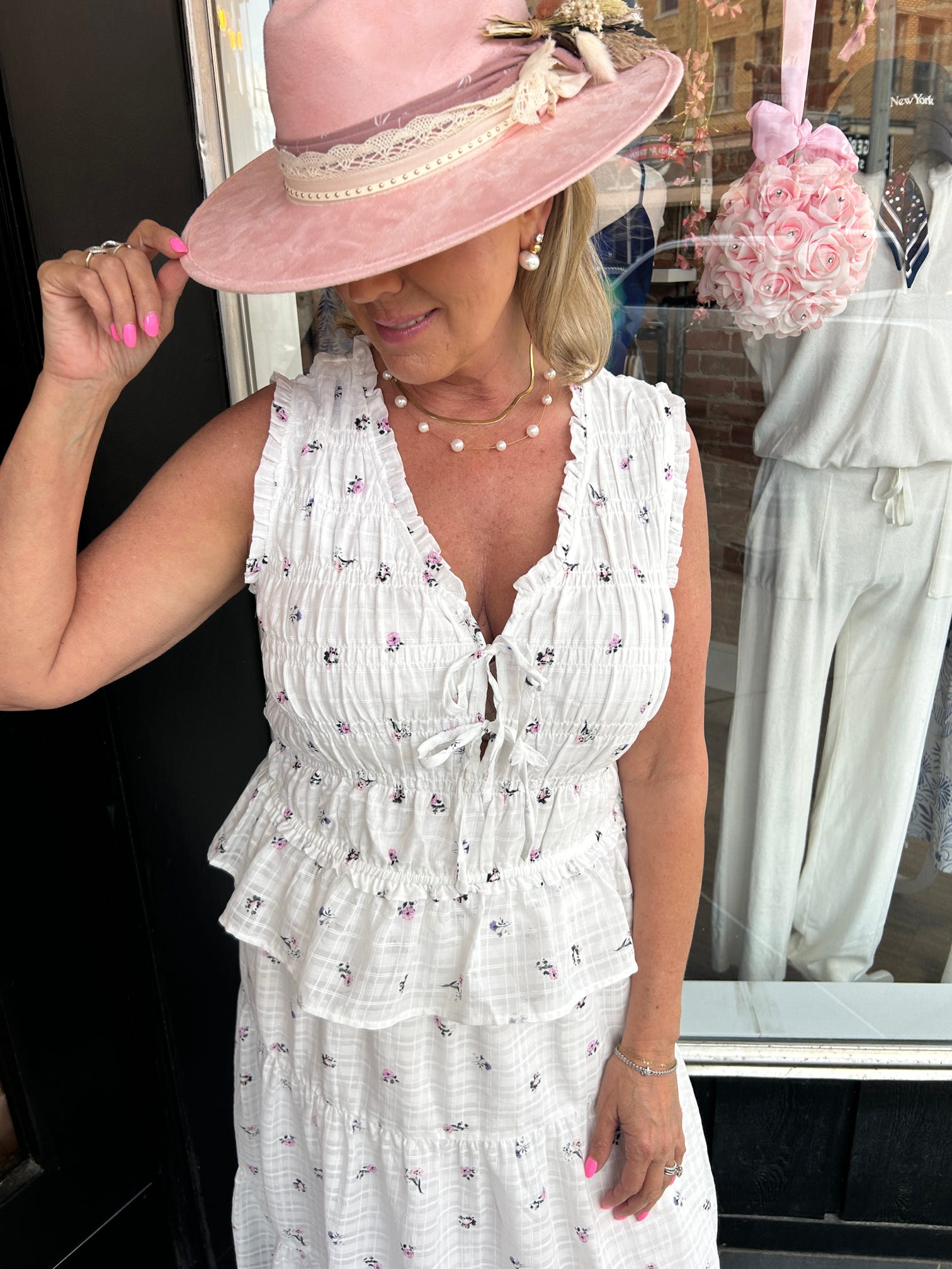 Dainty Roses Tie Top