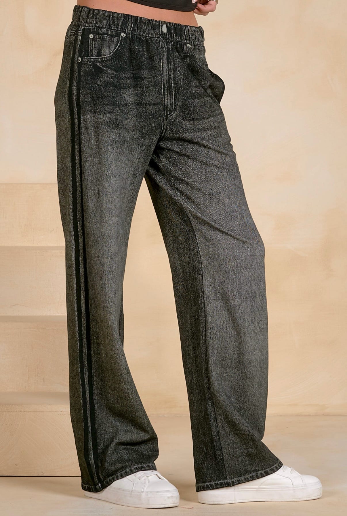Faux Jean Track Pant