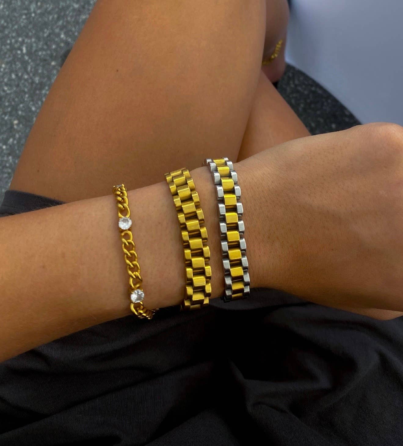THE CHAIN WATCH BAND BRACELET: GOLD