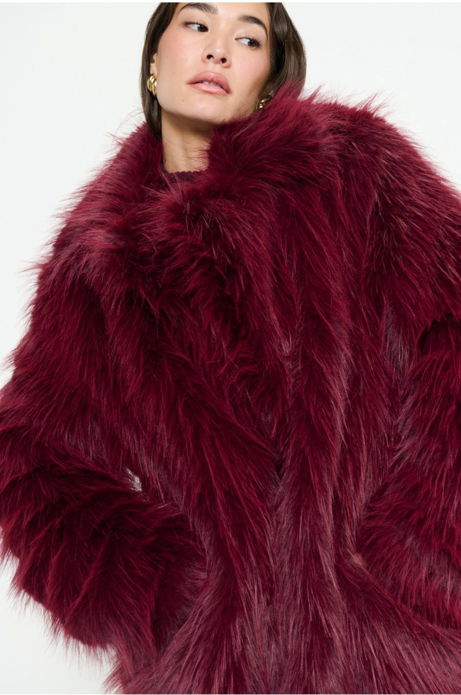 Salt Lake Fur Coat Merlot Knit