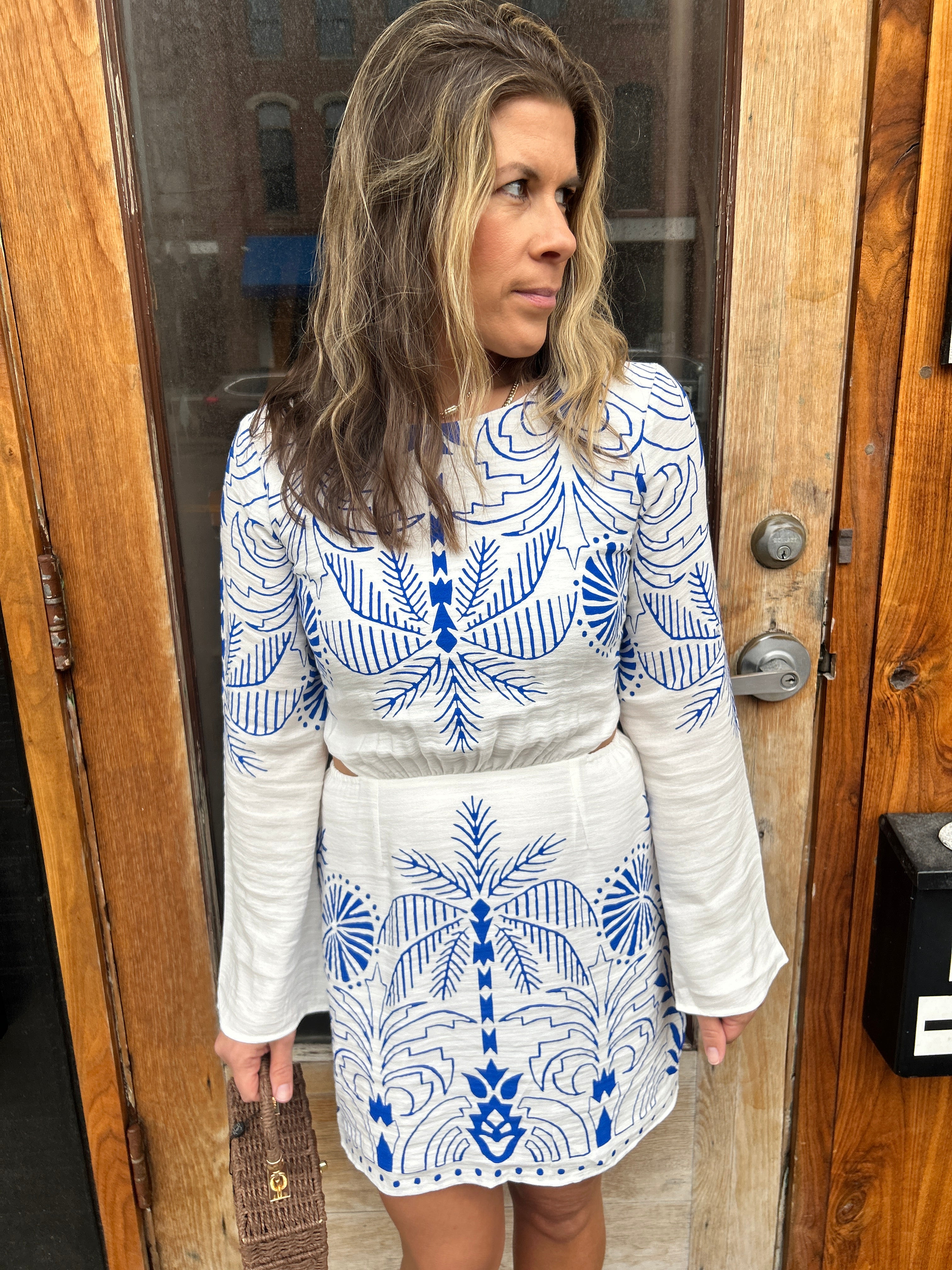 Tahini Palm Mini Dress