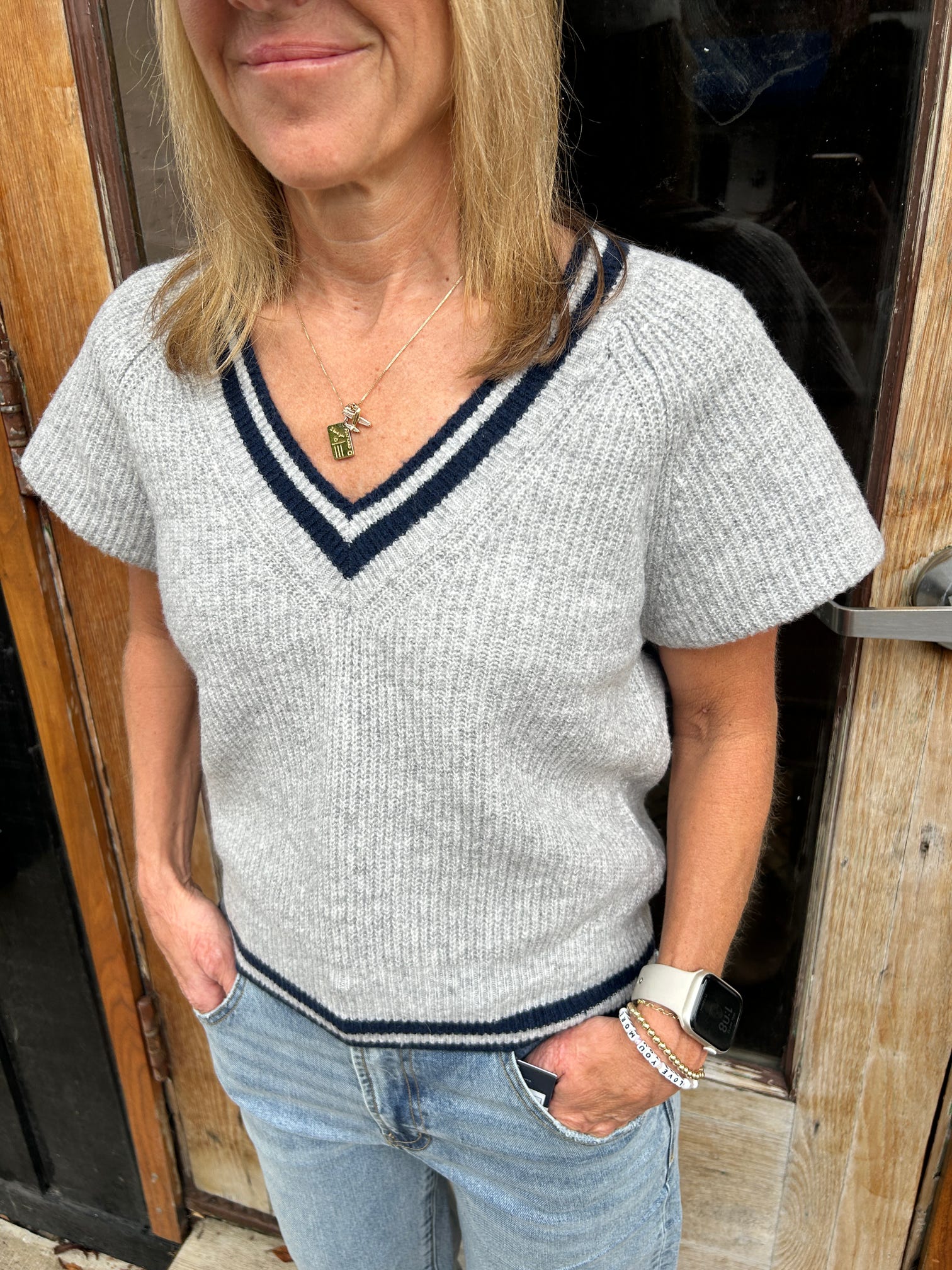 Heather Ribbed Sweater Vest