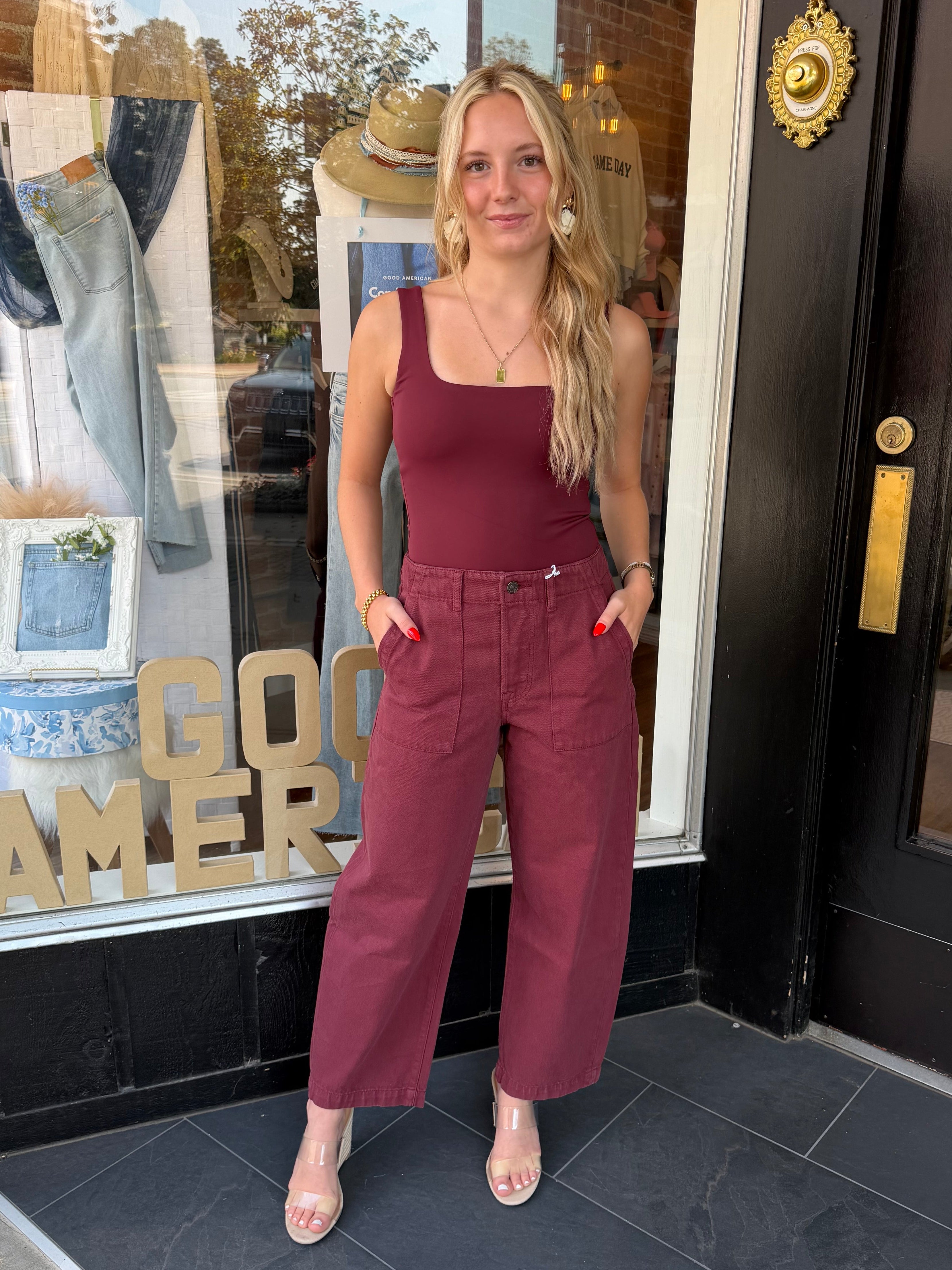 Sculpting Modern Tank Bodysuit: Berry Noir