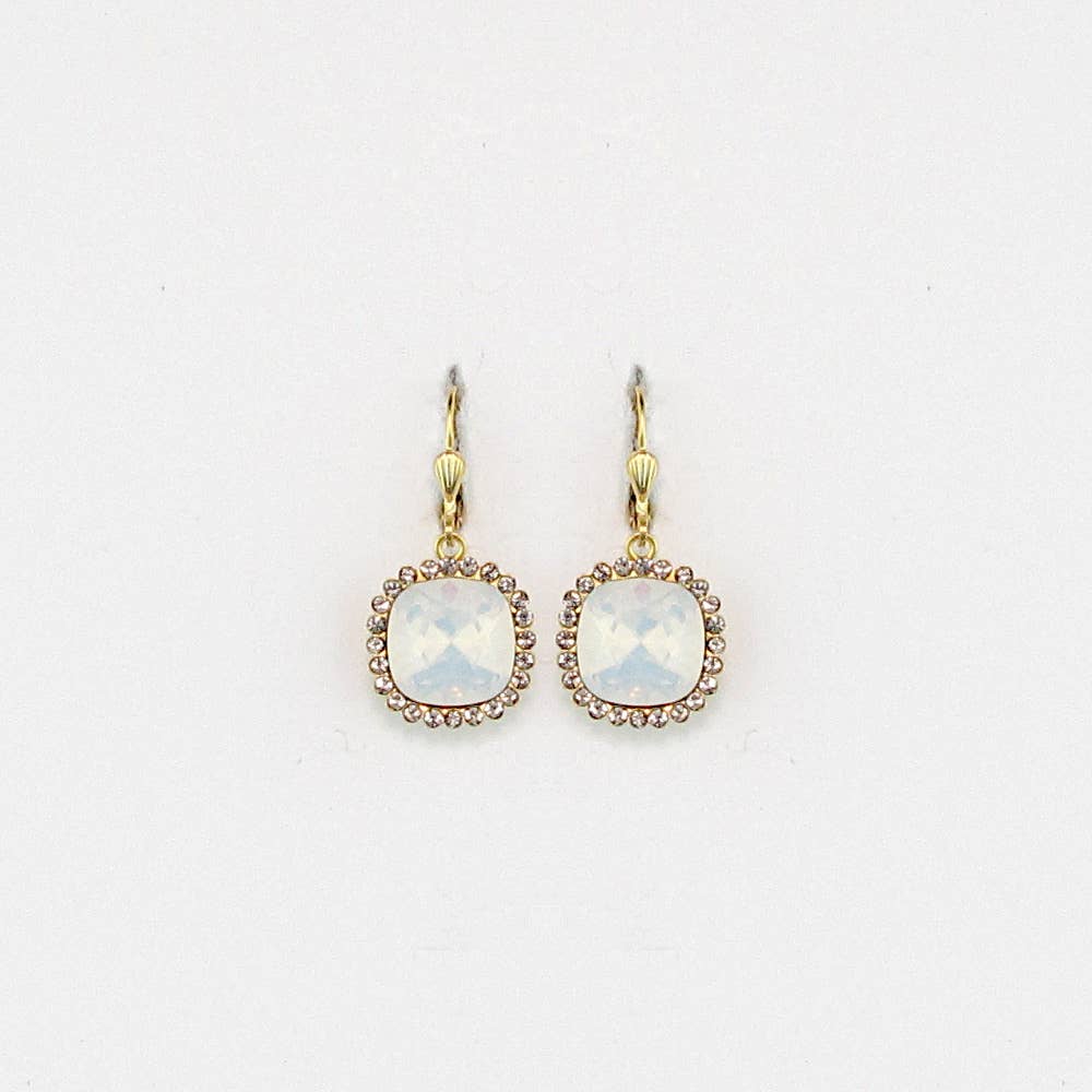Cecile Earring: White Opal