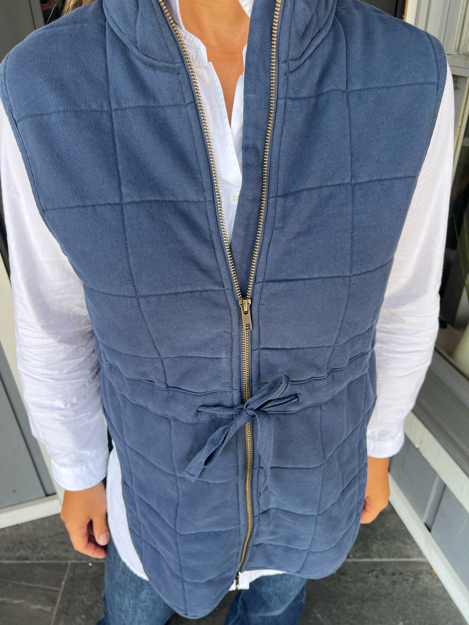 Navy Zip-Up Vest