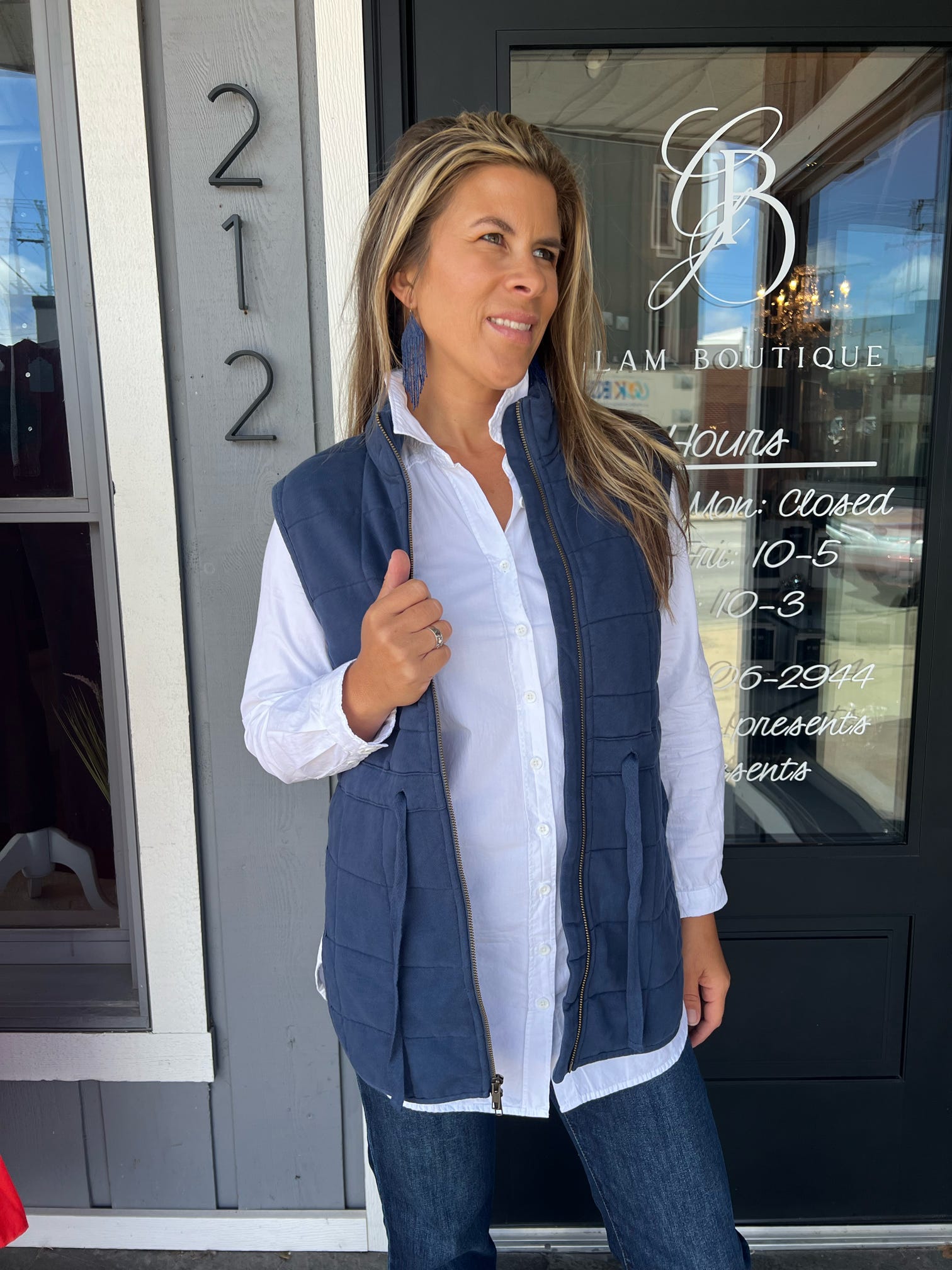 FINAL SALE Navy Zip-Up Vest