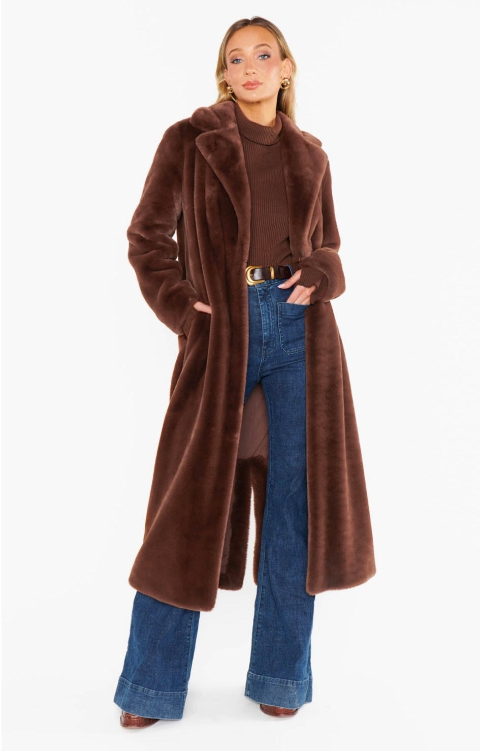 Miss Tiffy Fur Jacket Brown Faux Fur