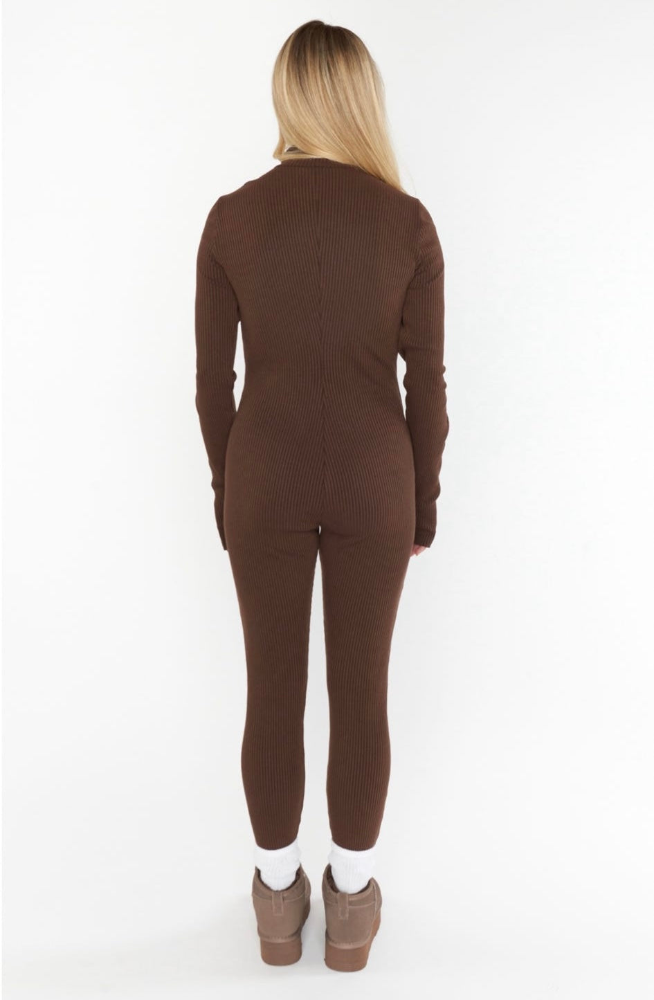 FINAL SALE Lodge Onesie Winter Rib Chocolate