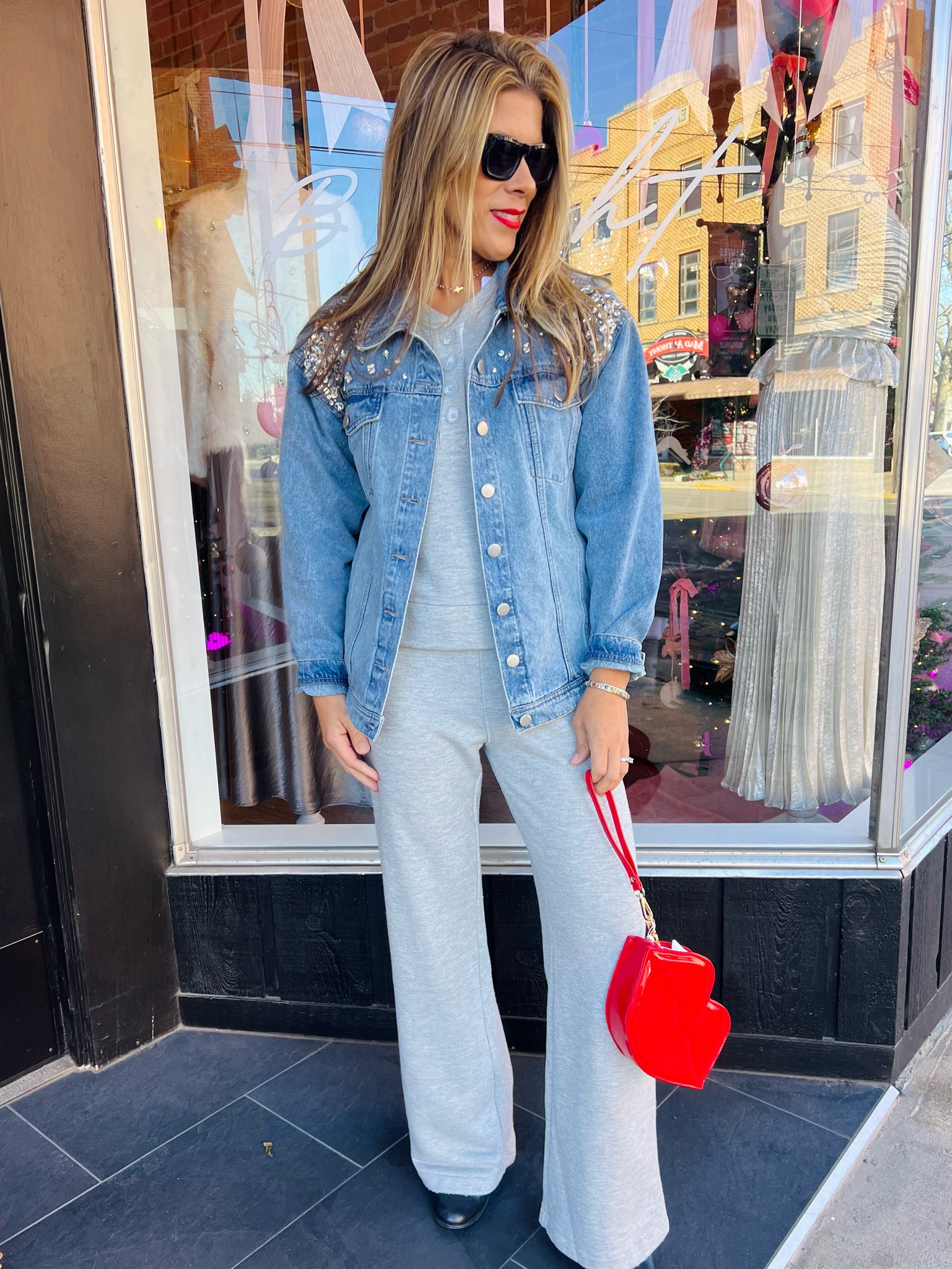 Janette Rhinestone Denim Jacket