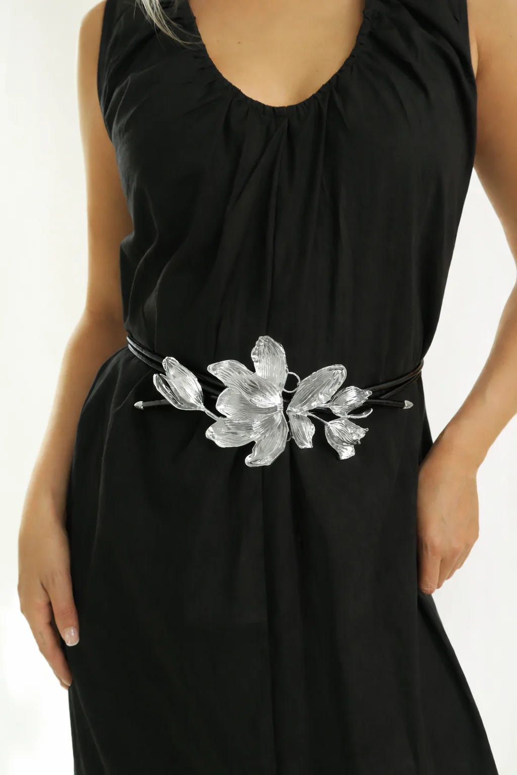 Flora Silver Wrap Belt