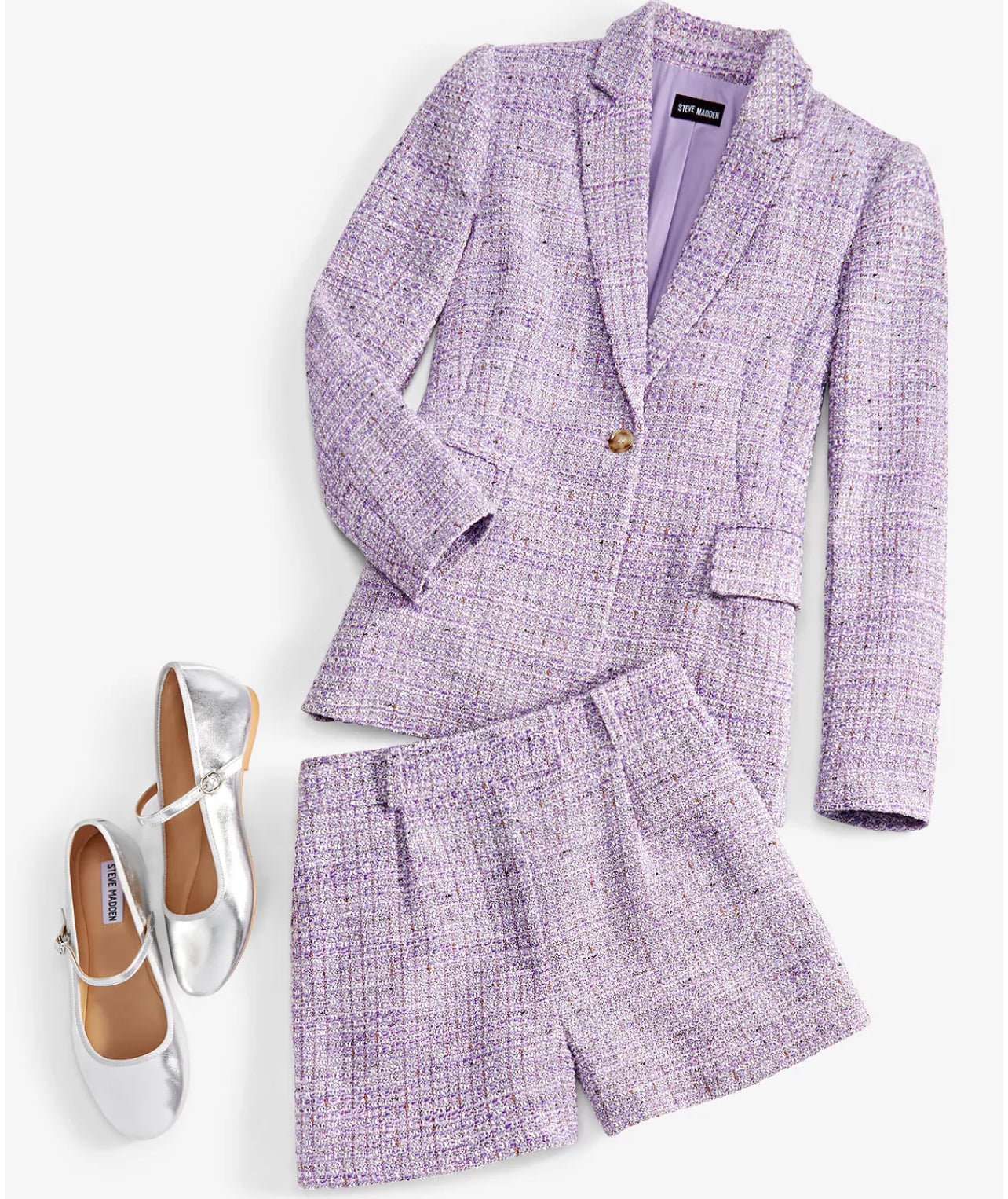 Textured Lavender Shorts
