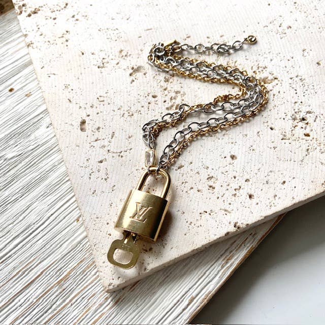 Louis Vuitton Repurposed Lock Necklace