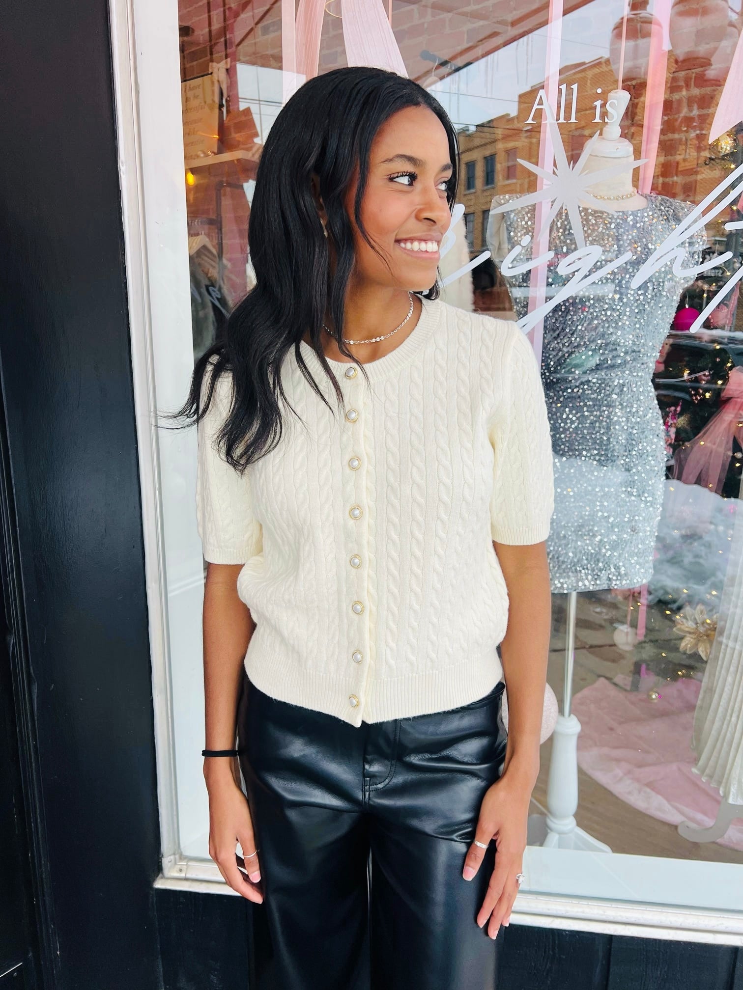 Pearl Lane Cable Knit Cardigan