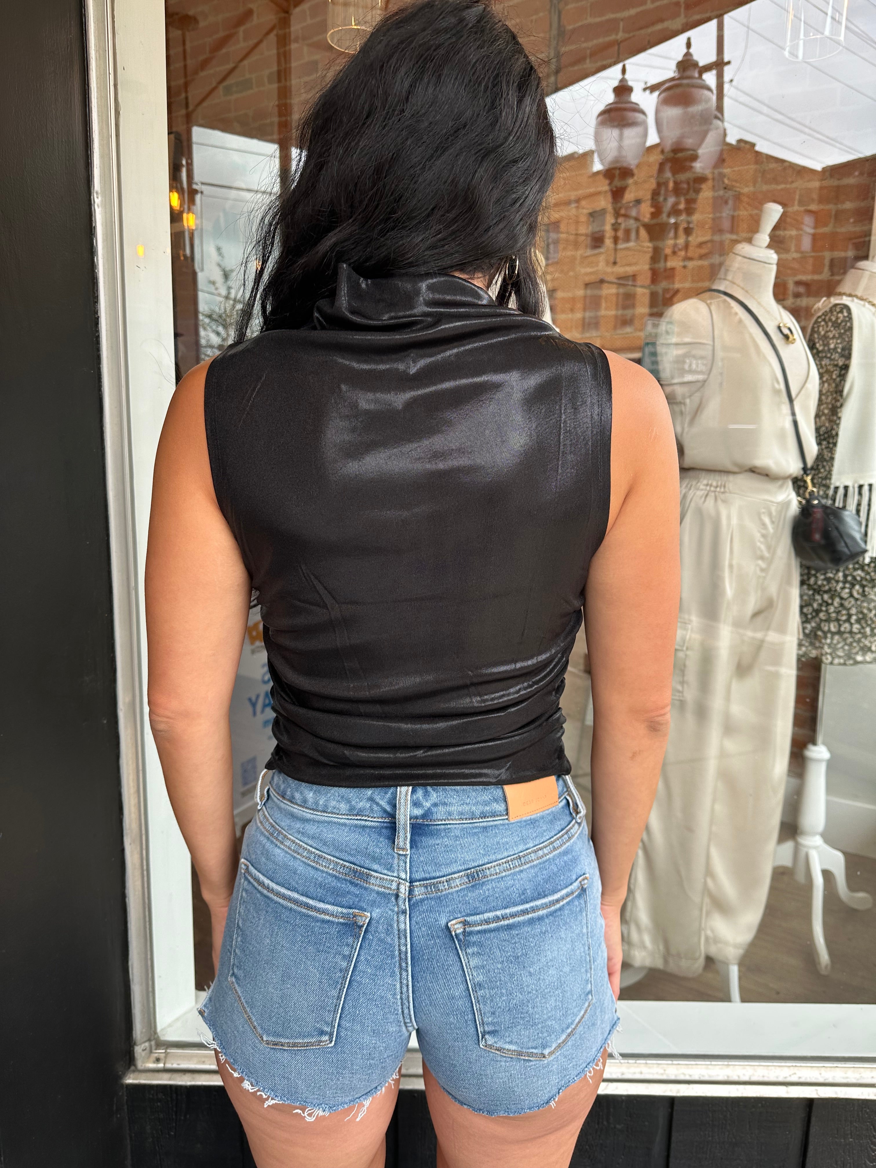 Parker Ruched Metallic Top