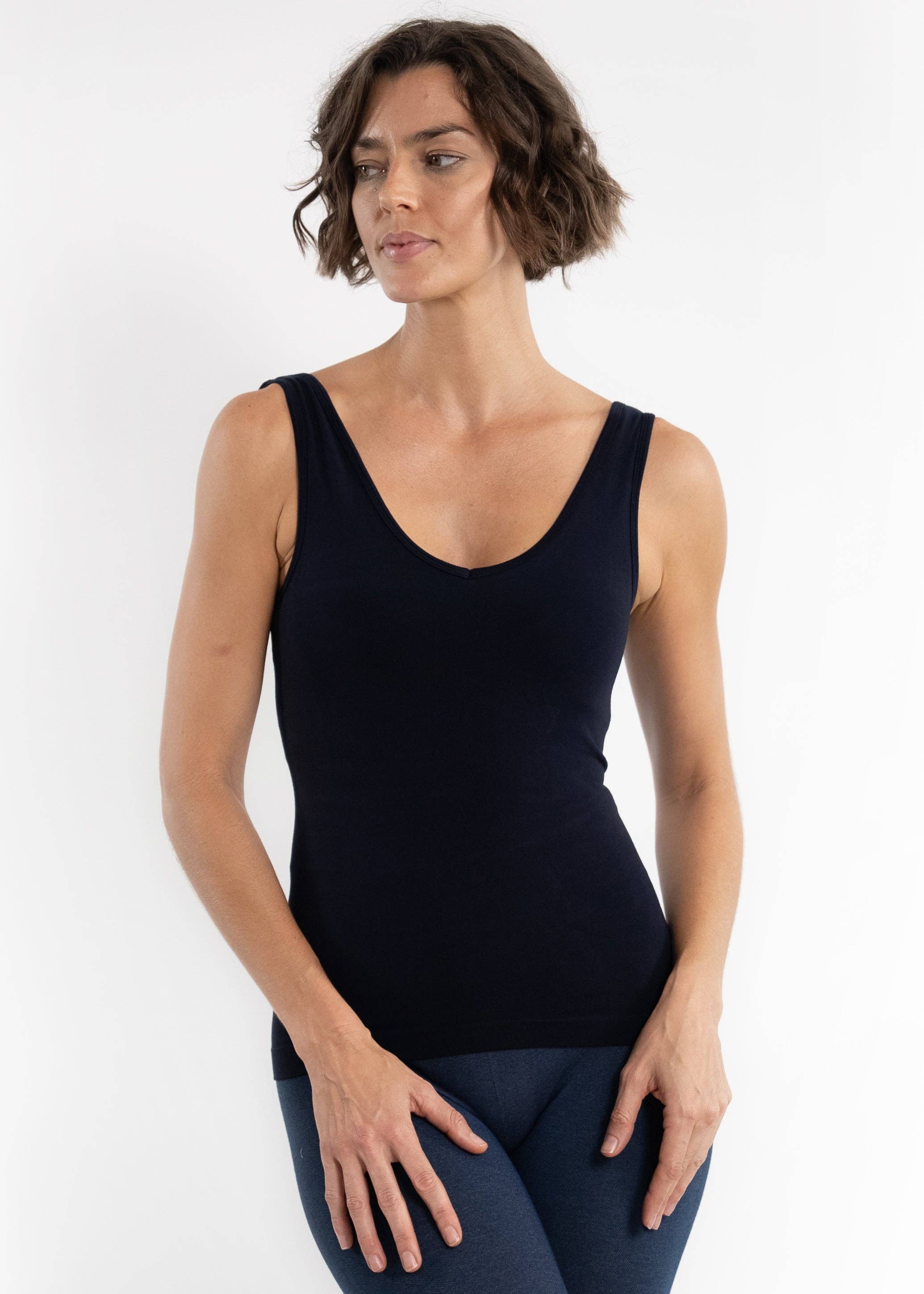Built-In-Bra Tank: Ivory / One Size