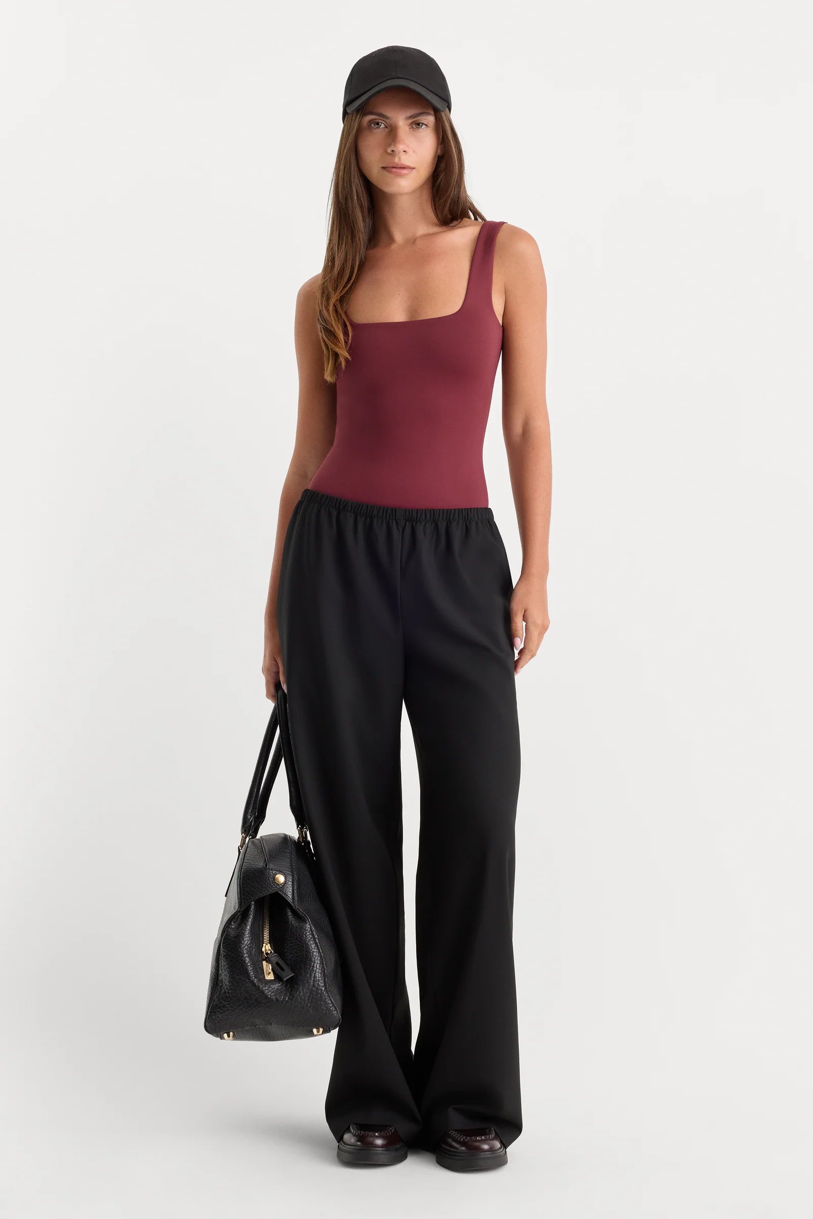 Sculpting Modern Tank Bodysuit: Berry Noir