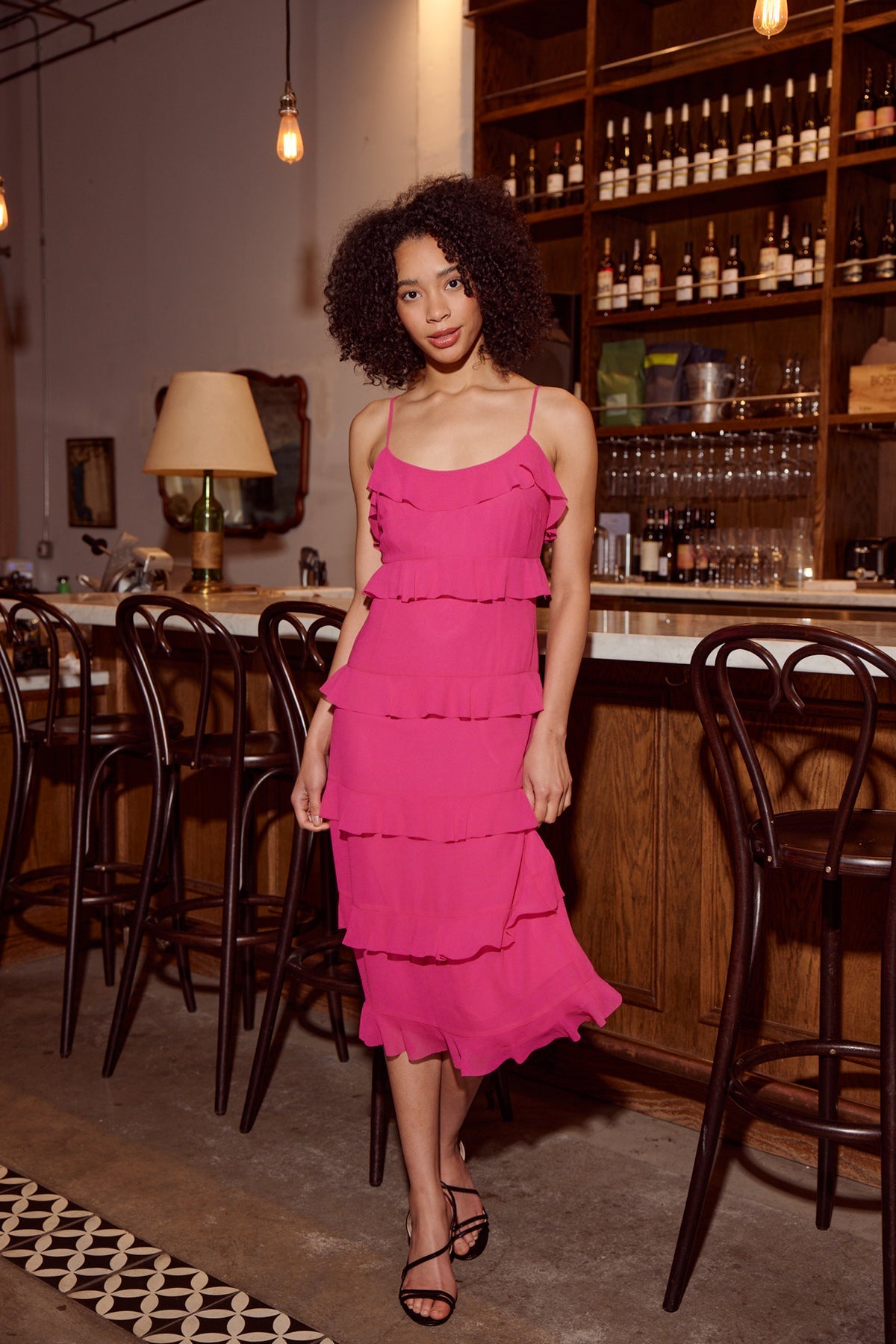 Hot Pink Ruffle Dress