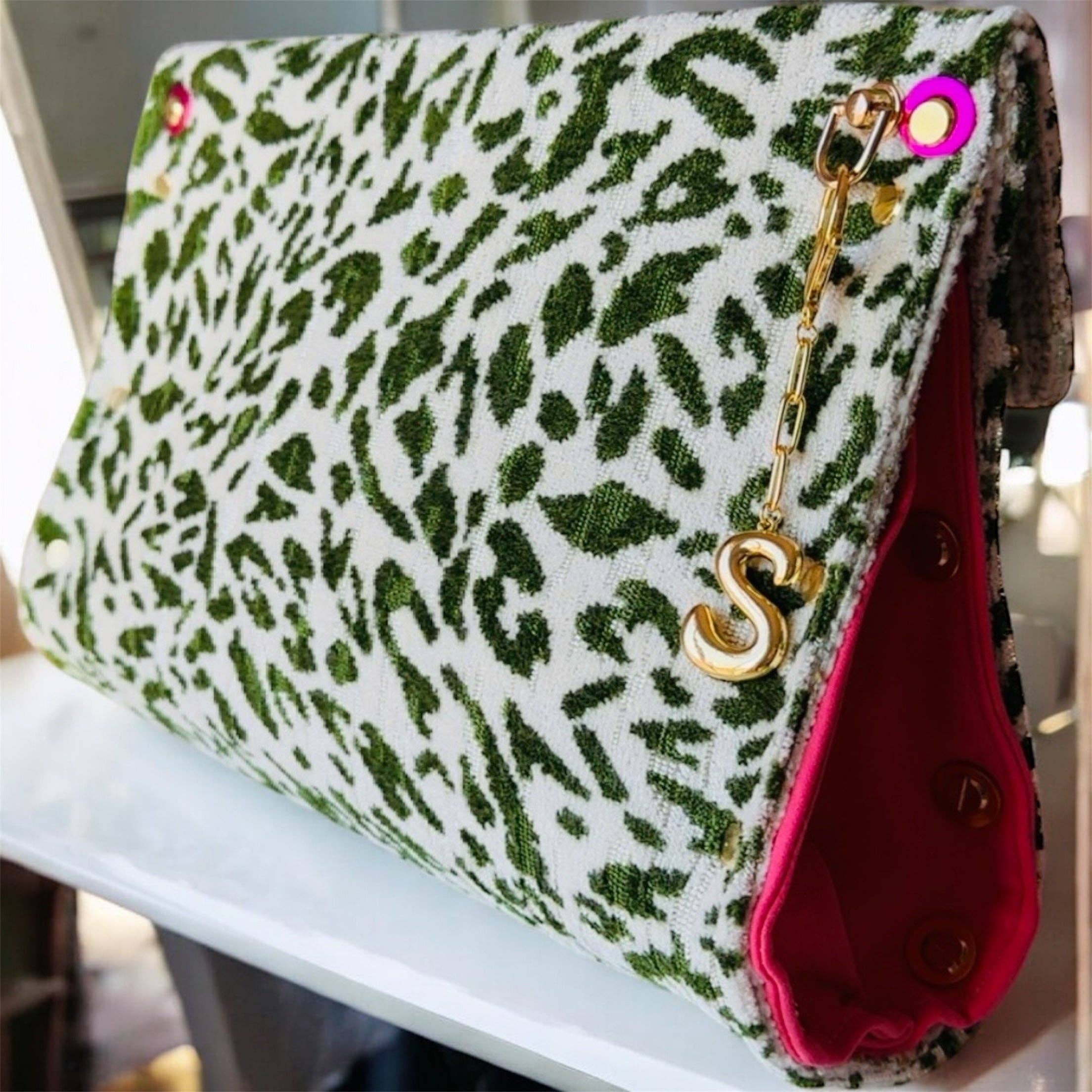 Wicked Green and Pink Clutch