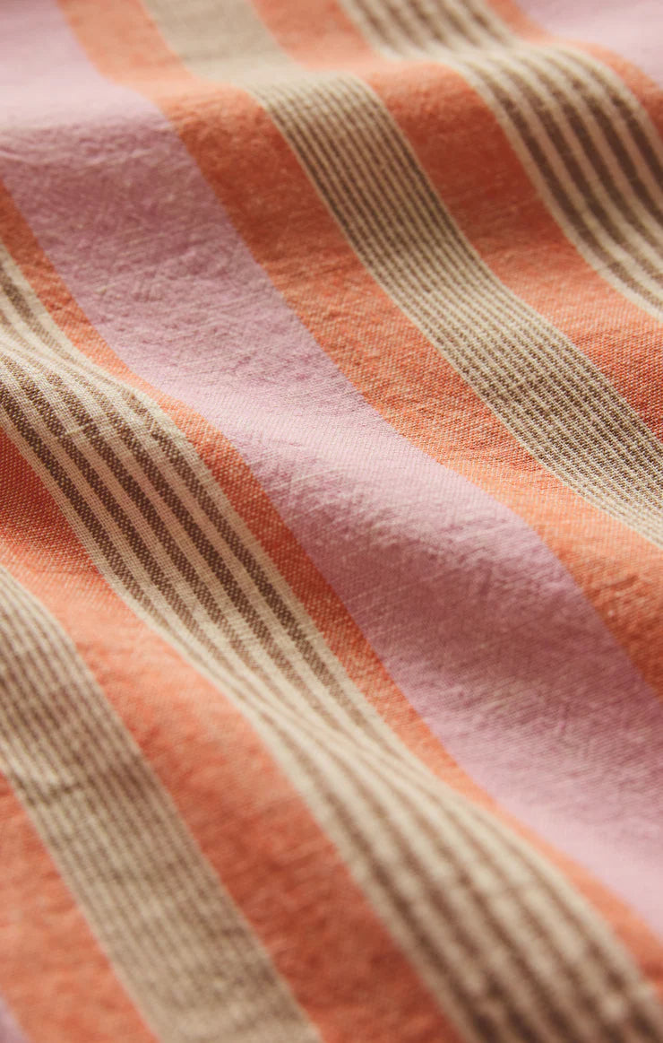ThePerfect Striped Button Up - Tiger Lily