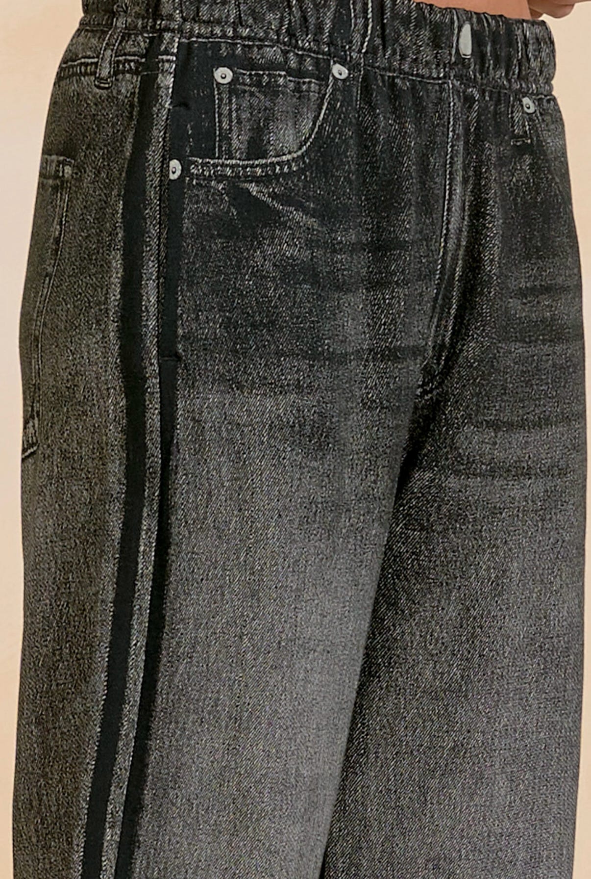 Faux Jean Track Pant