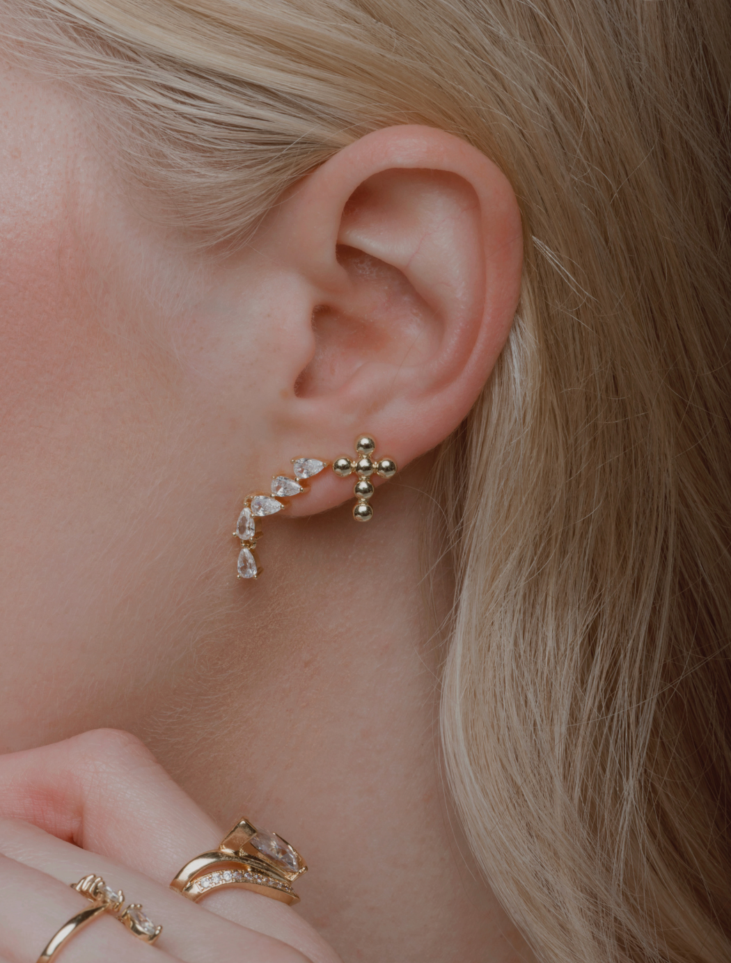 Paloma Teardrop Climber Earring
