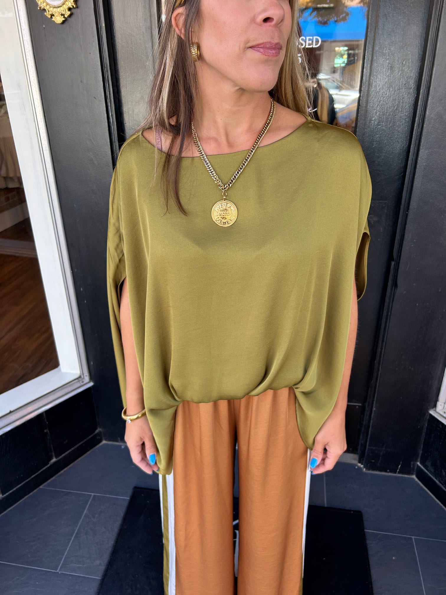 Surplice Caftan Hi-Low Blouse