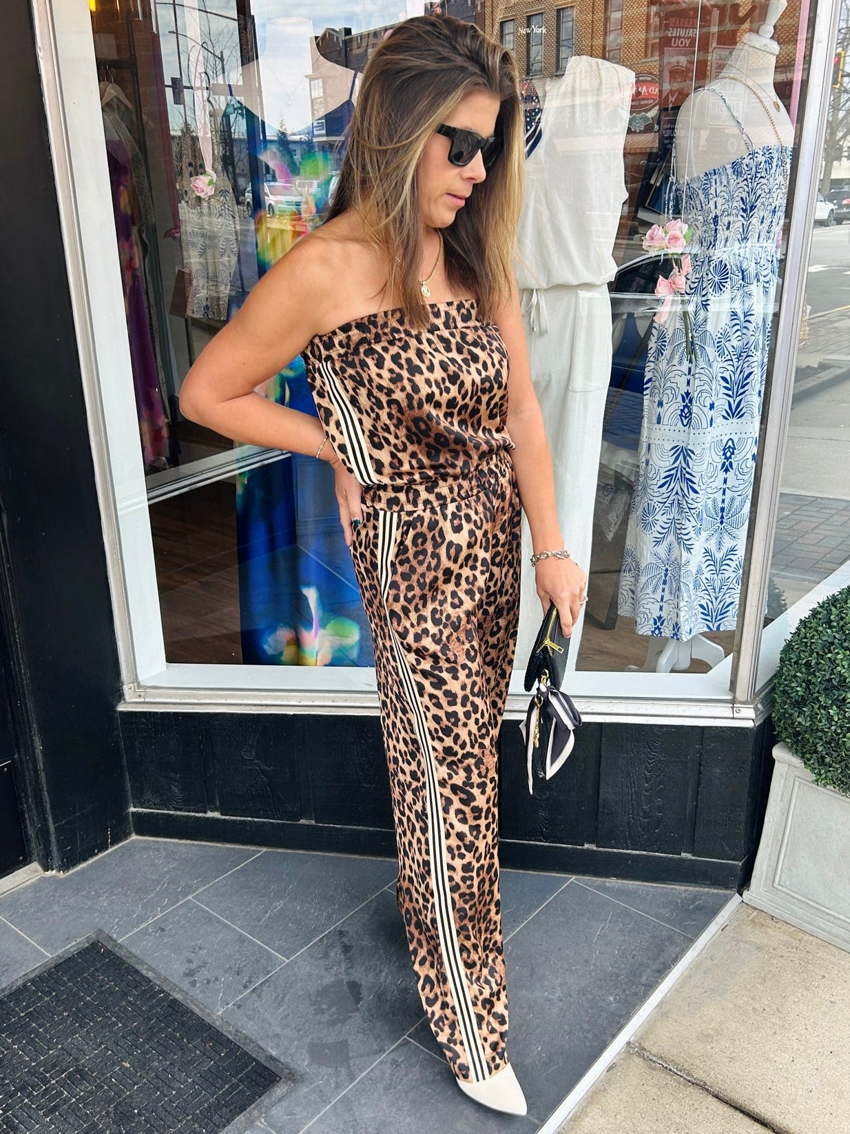 Jagger Leopard Strapless Jumpsuit