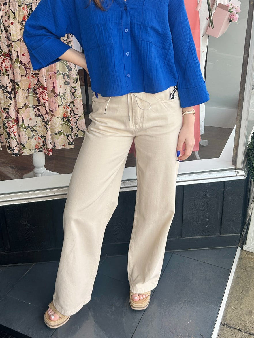 Lia Wide Leg Drawstring Jean