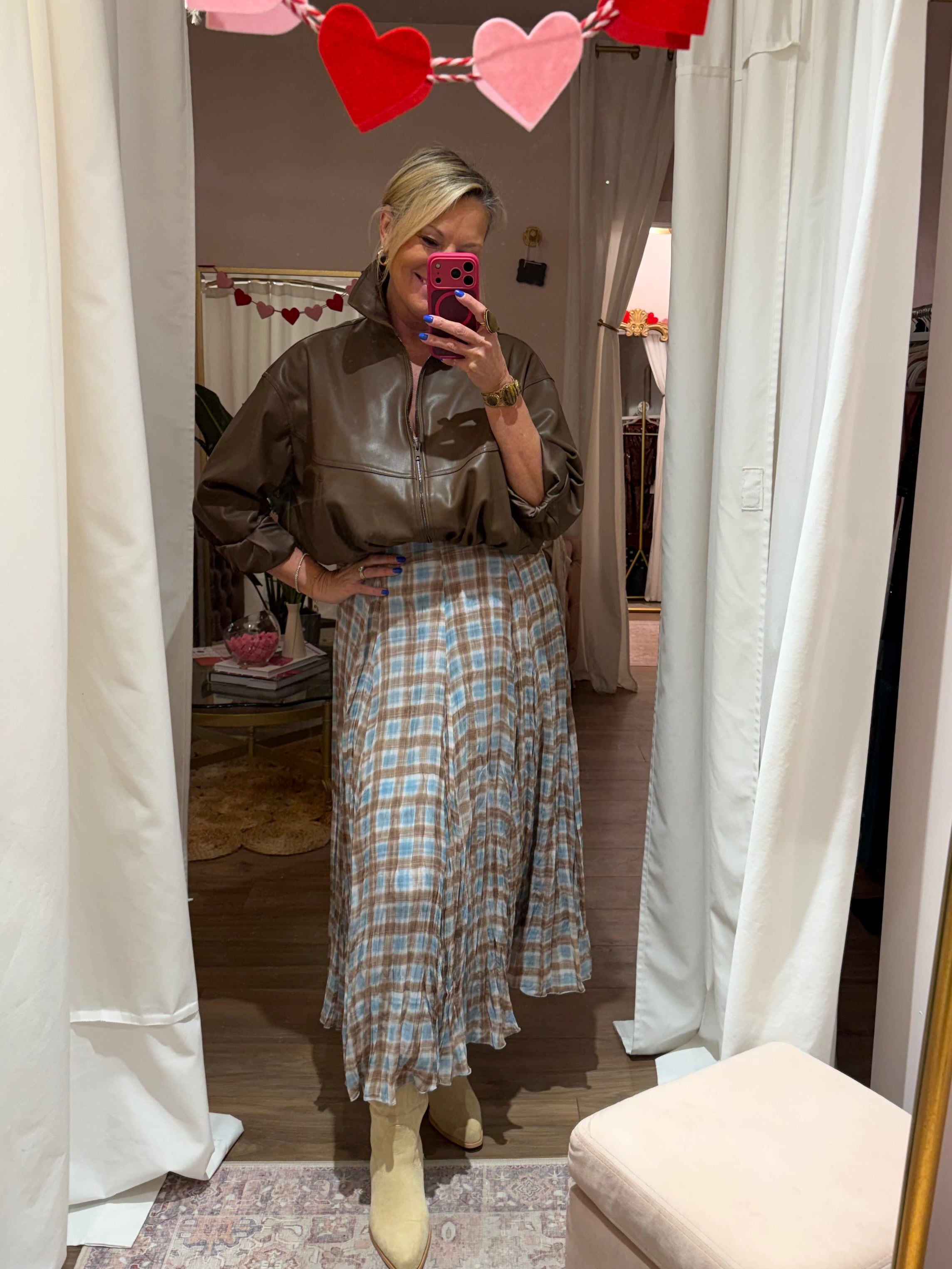 Willow Plaid Midi Skirt