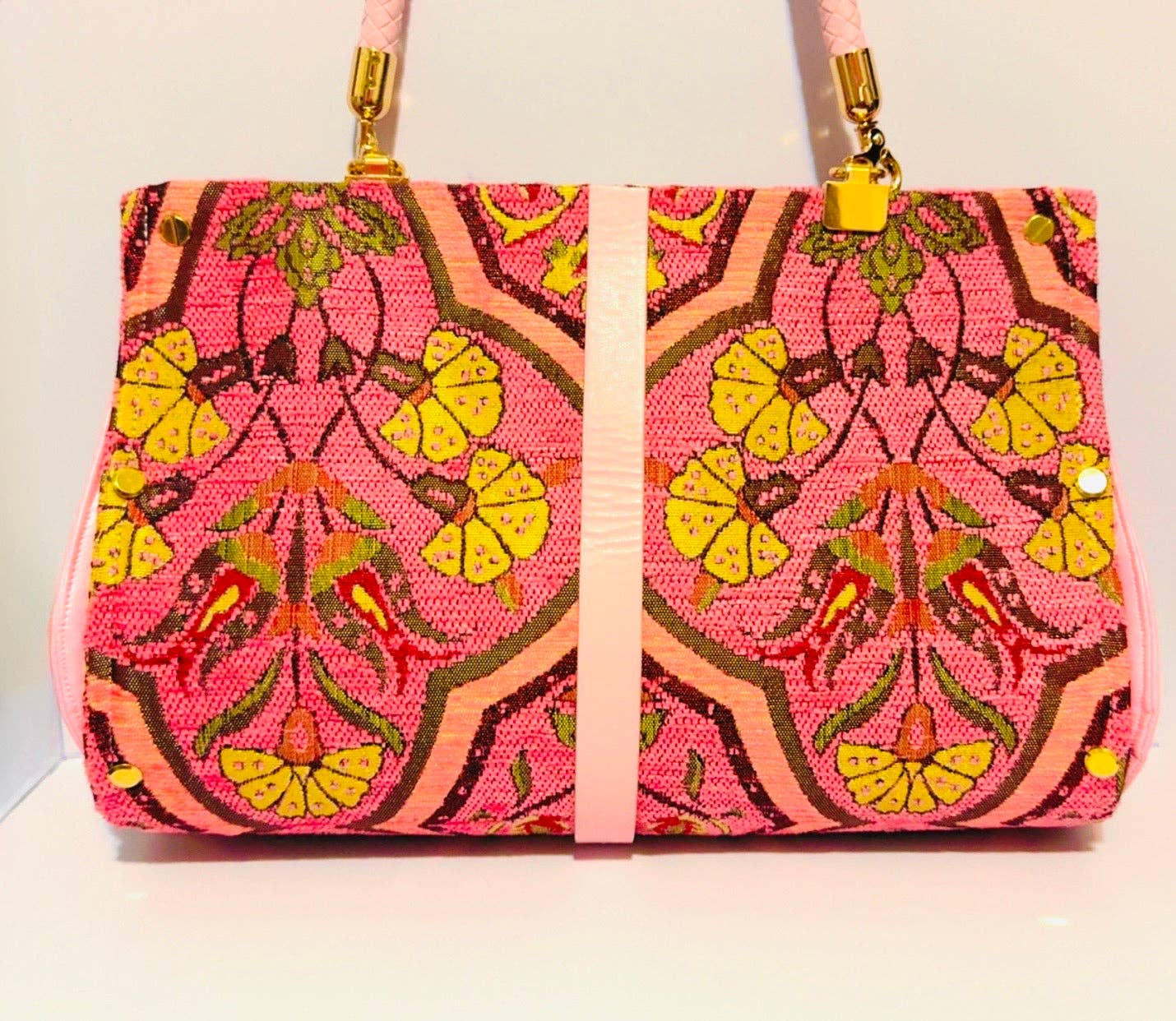 Pink Carnation Chenille Clutch