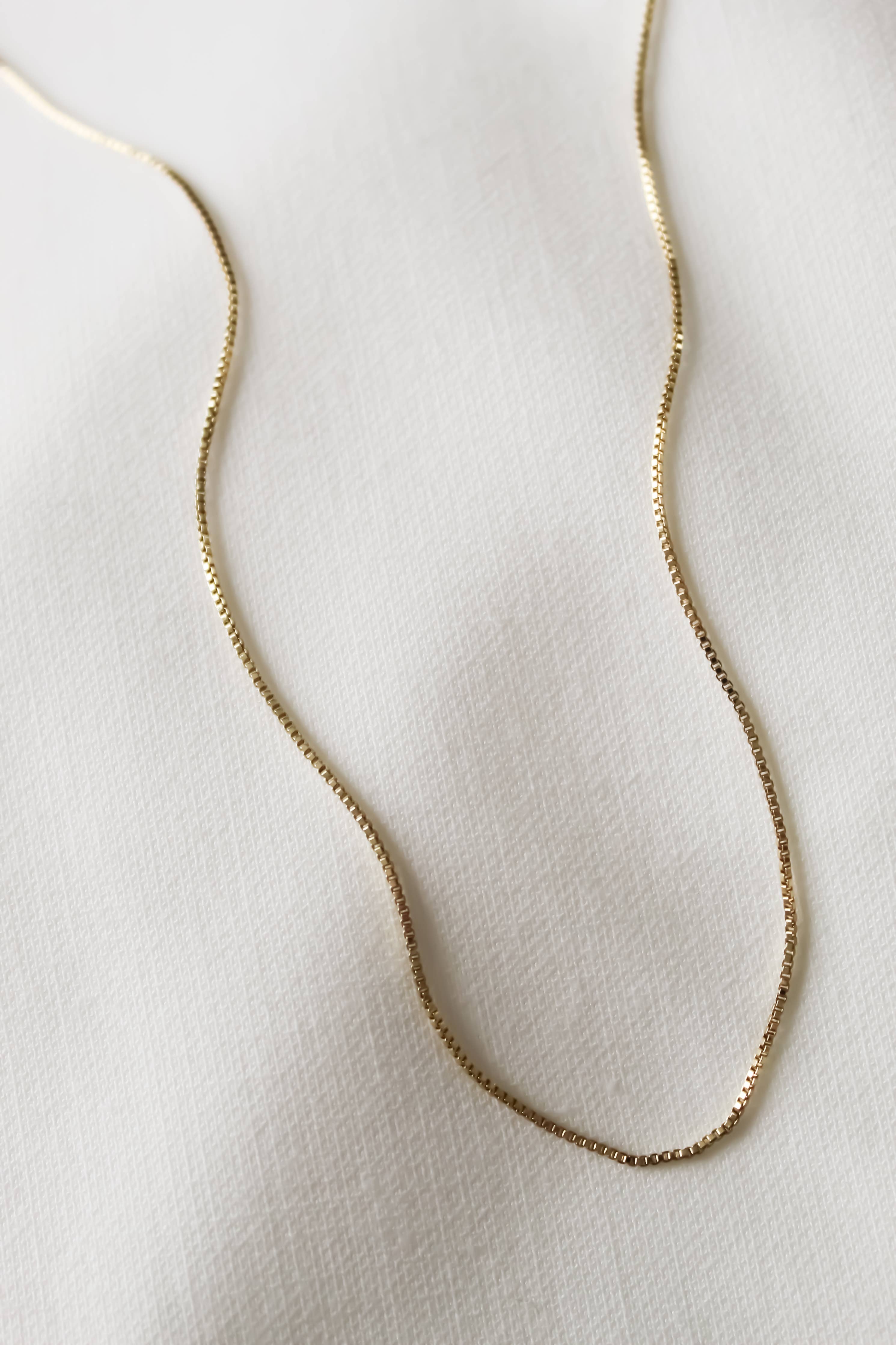 Charm Bar Necklace Box Chain